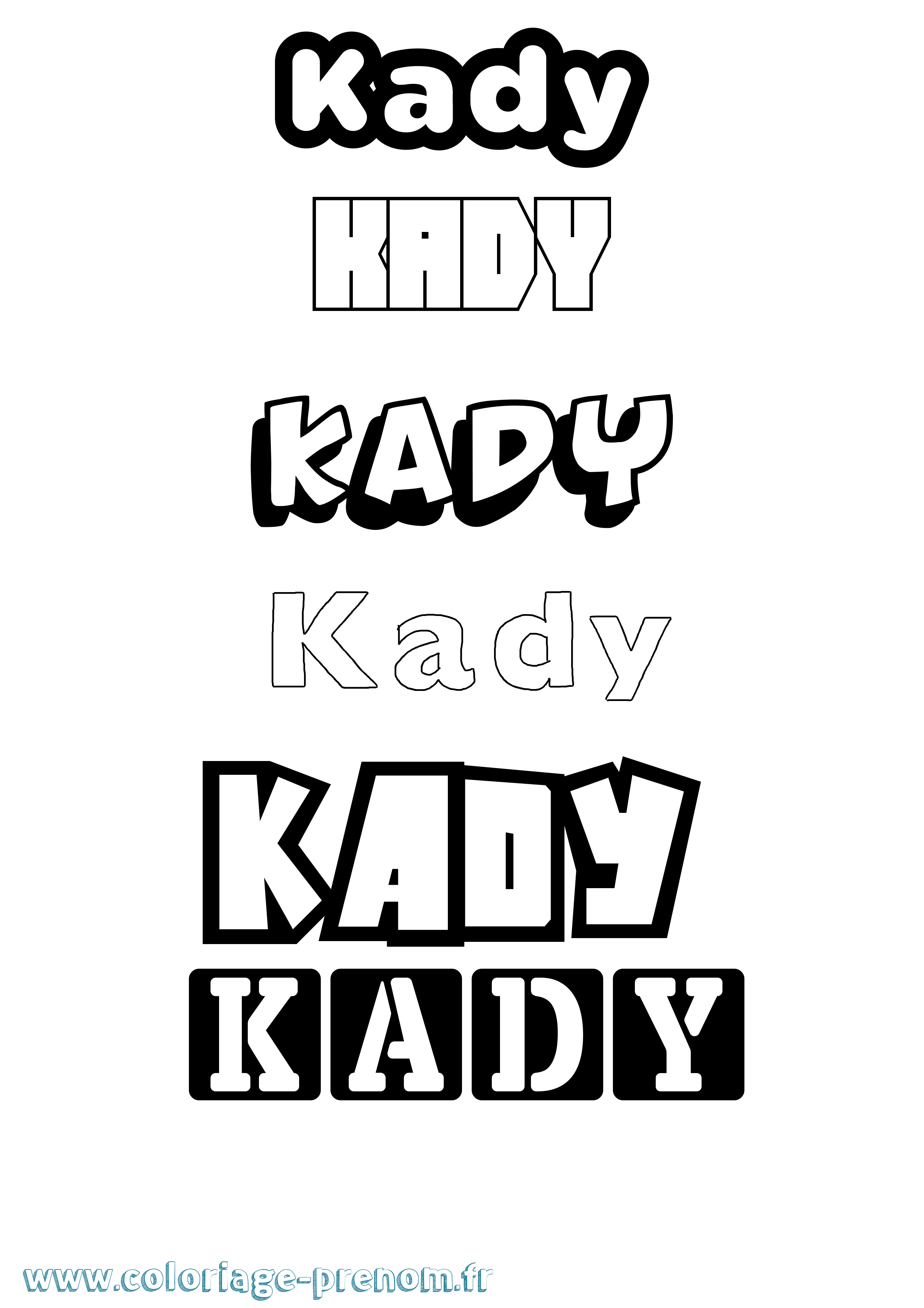 Coloriage prénom Kady