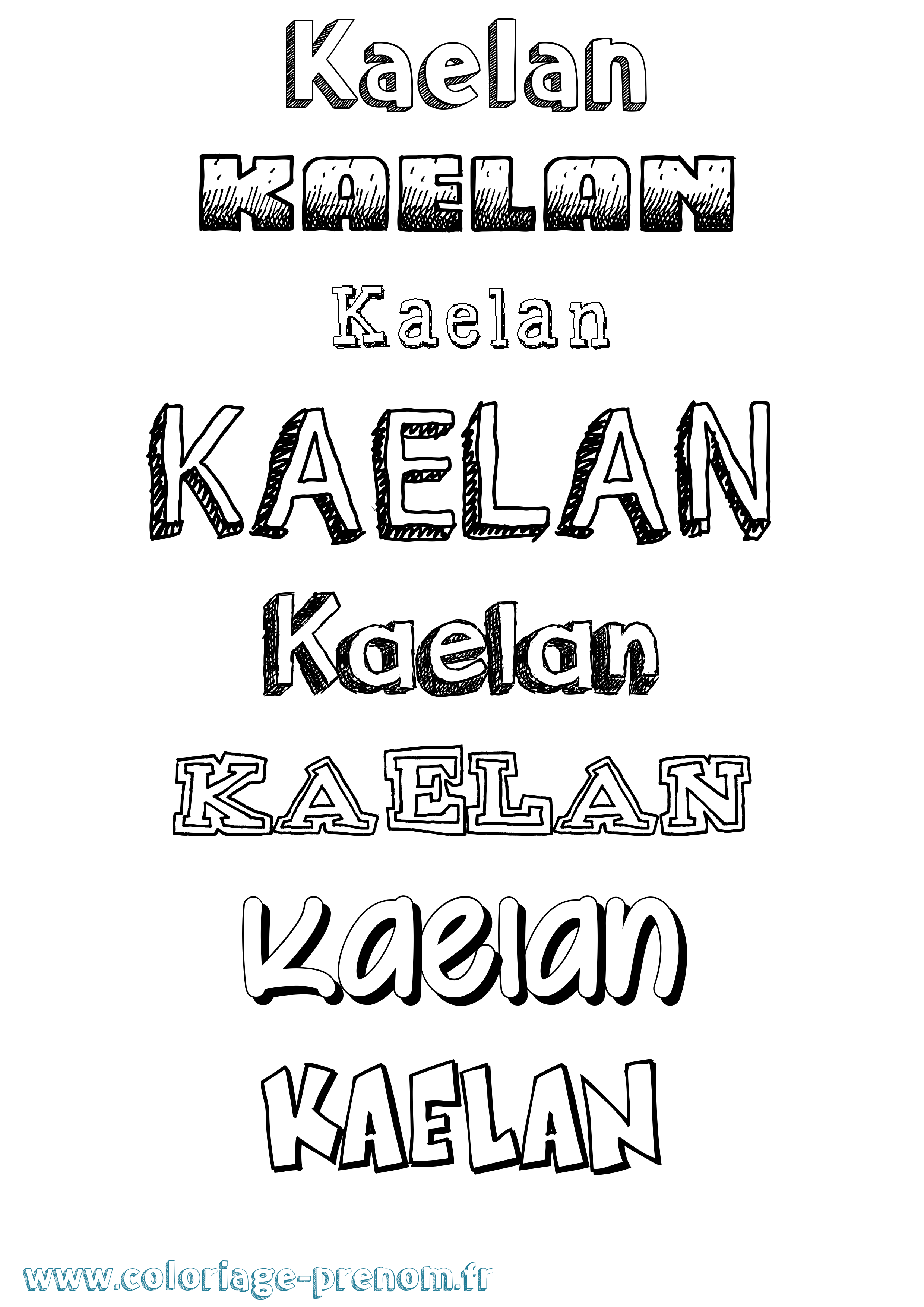 Coloriage Kaelan Dessiné Coloriage prénom Kaelan Dessiné