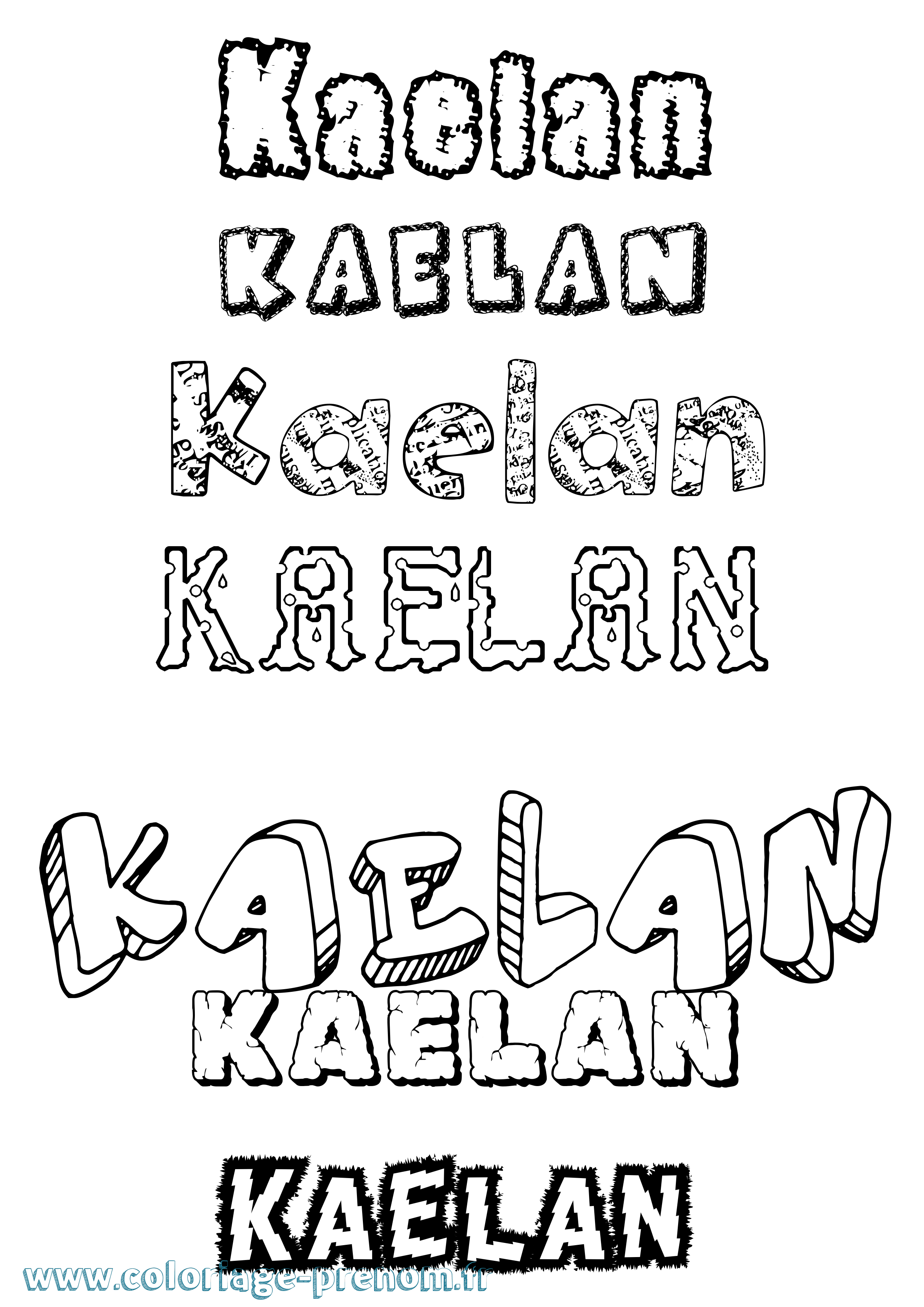 Coloriage Kaelan Destructuré Coloriage prénom Kaelan Destructuré