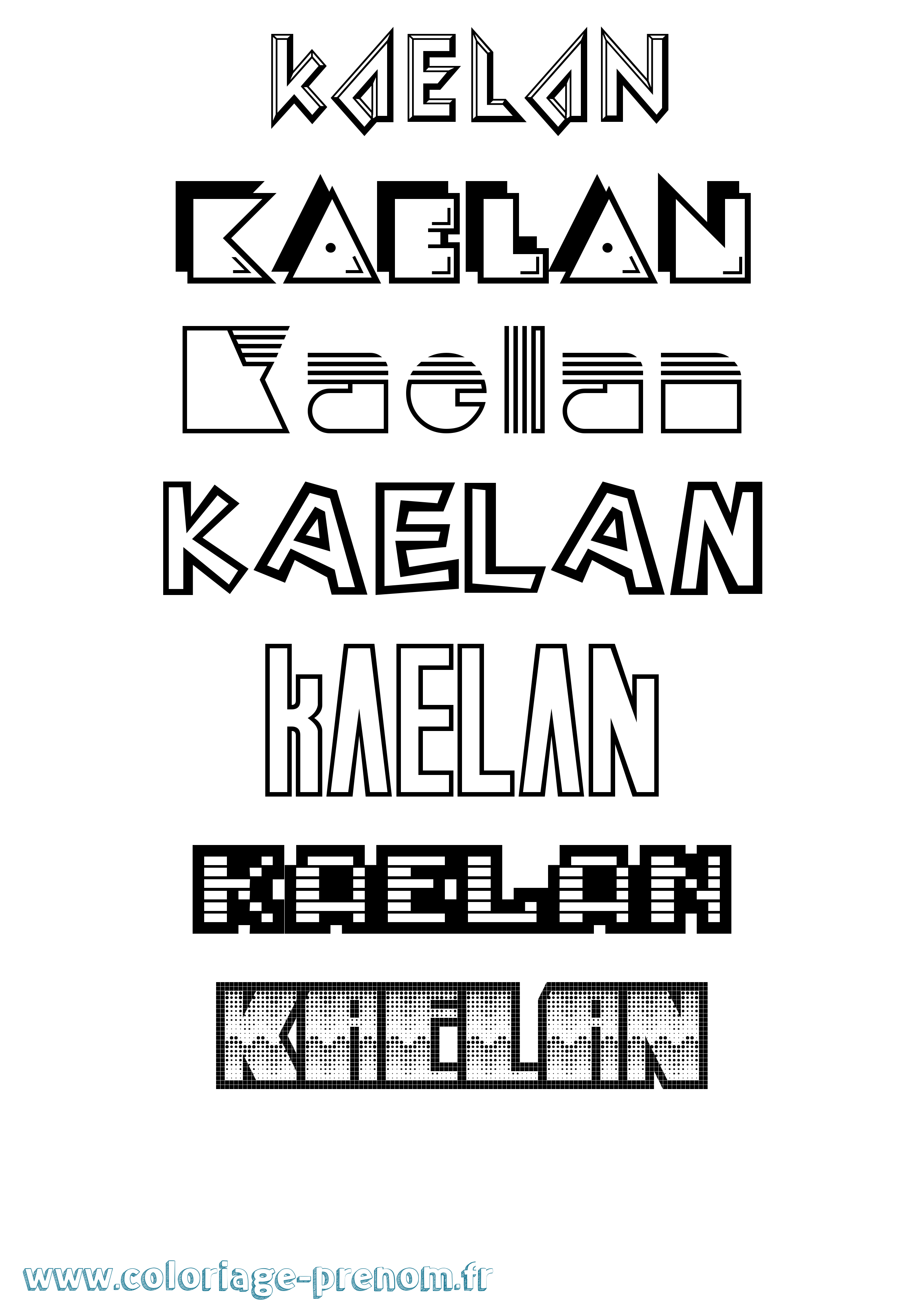 Coloriage Kaelan Jeux Vidéos Coloriage prénom Kaelan Jeux Vidéos