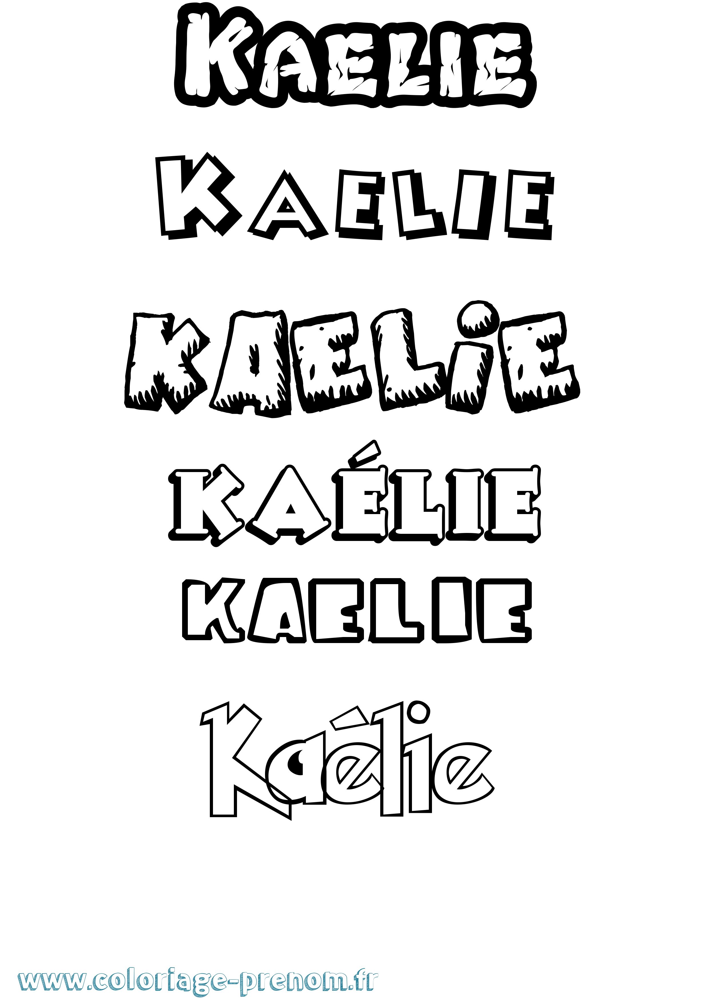 Coloriage prénom Kaélie Dessin Animé
