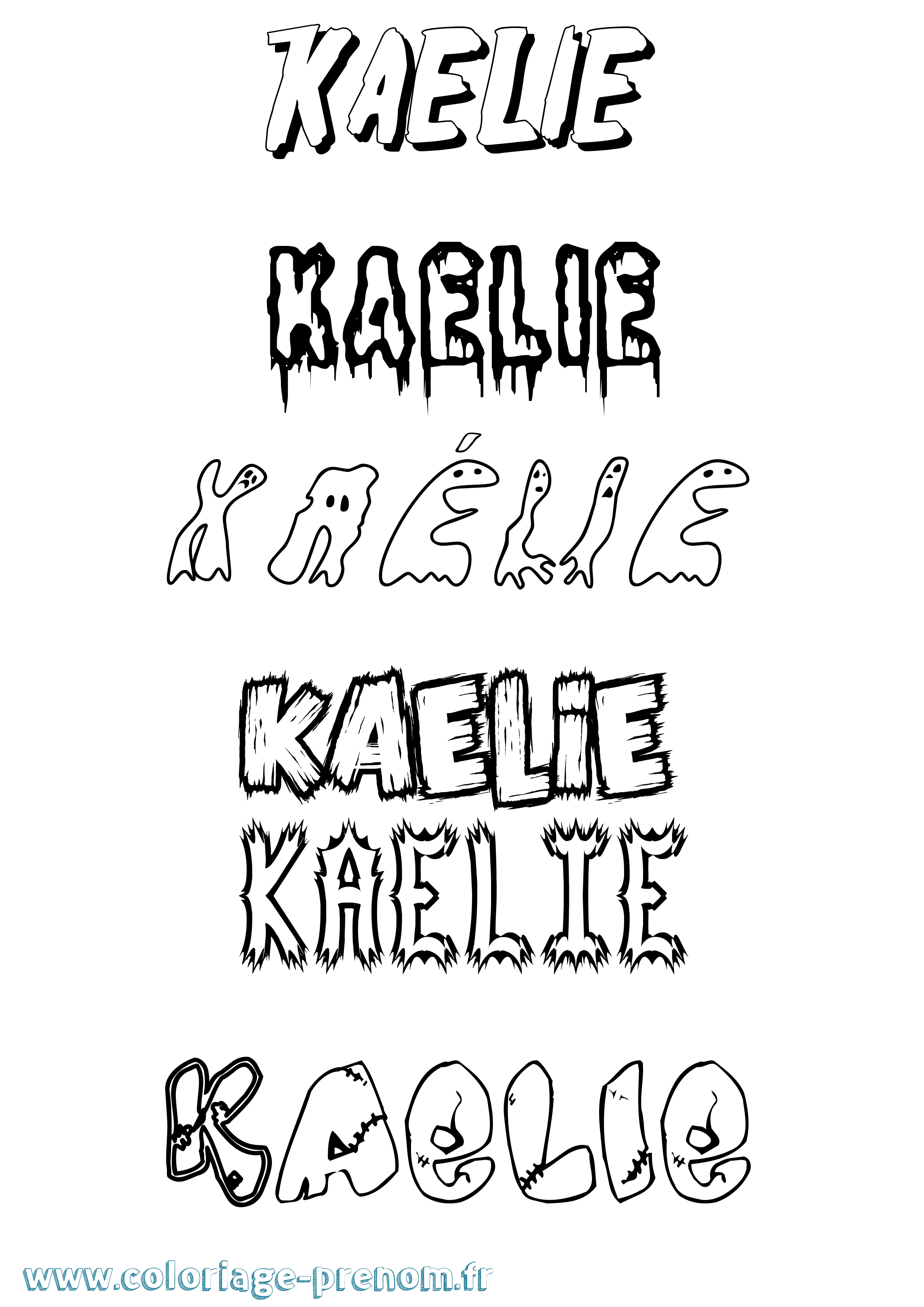 Coloriage prénom Kaélie Frisson