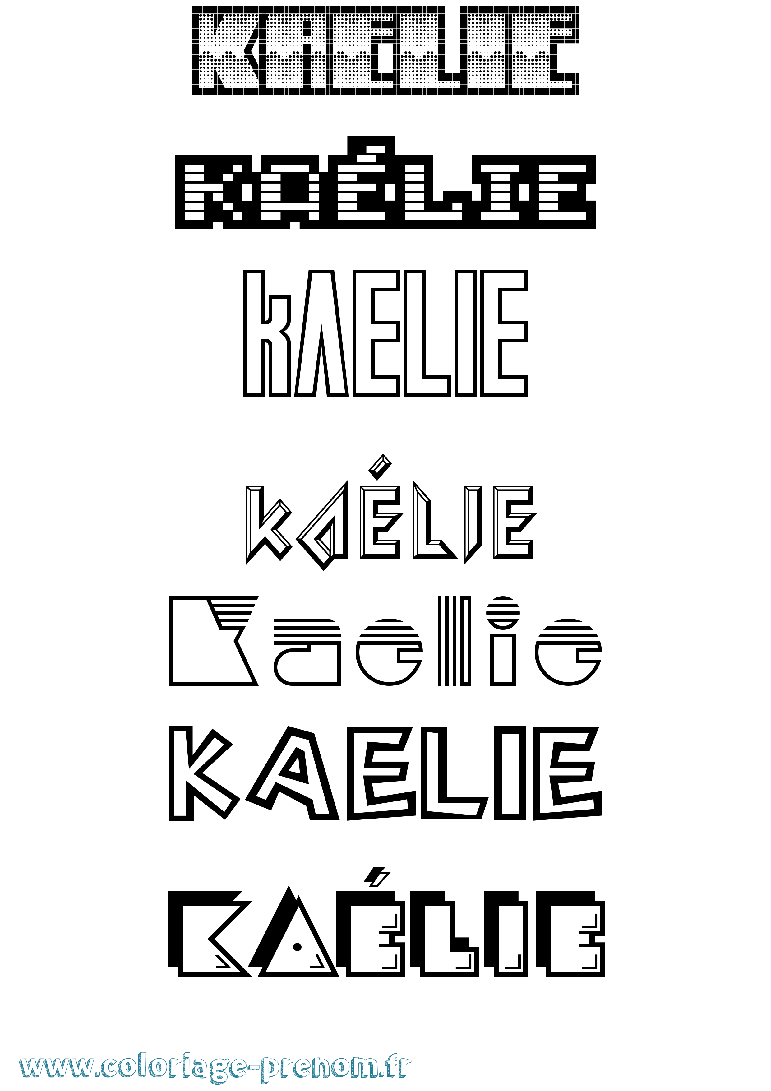 Coloriage prénom Kaélie Jeux Vidéos