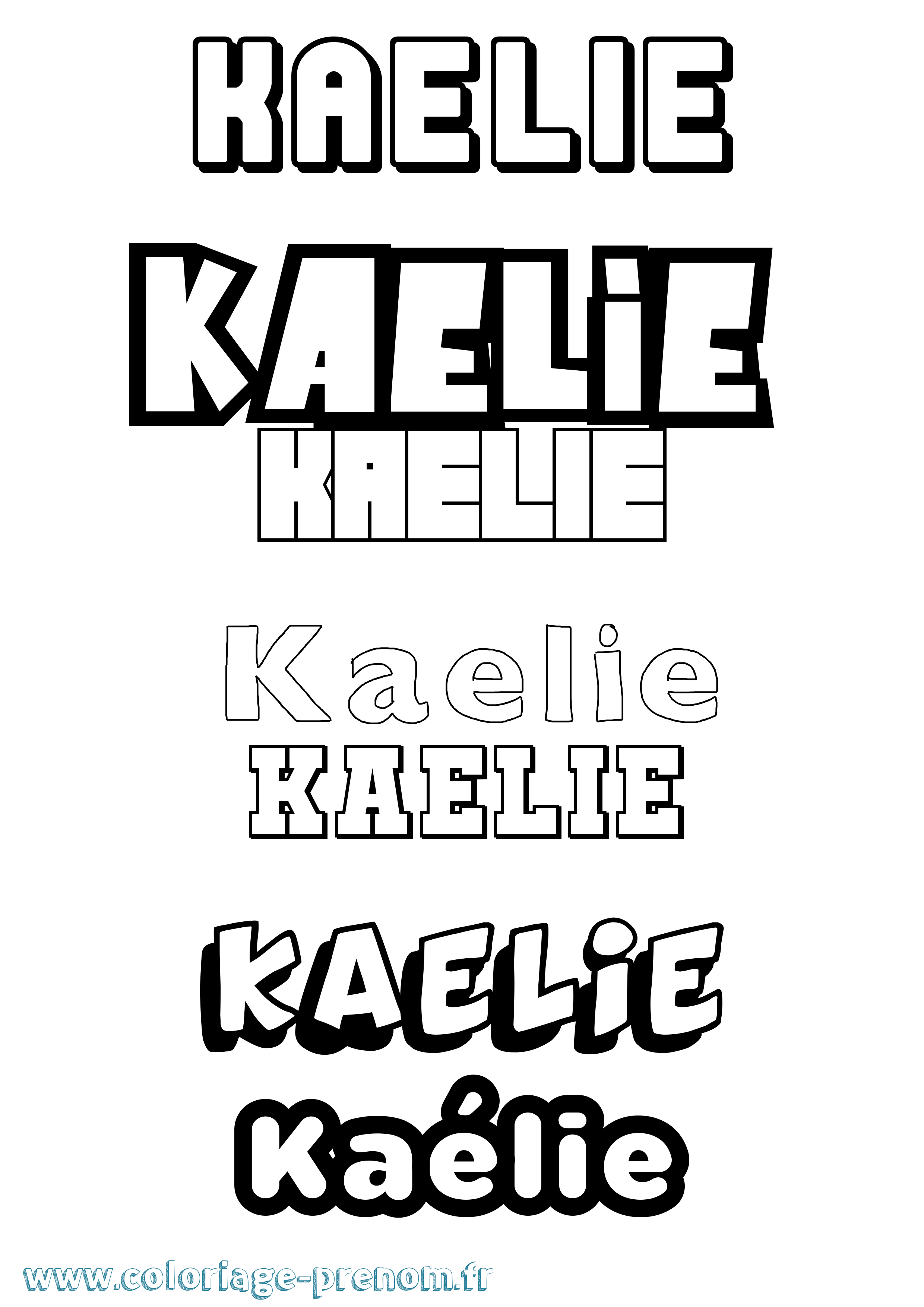 Coloriage prénom Kaélie Simple