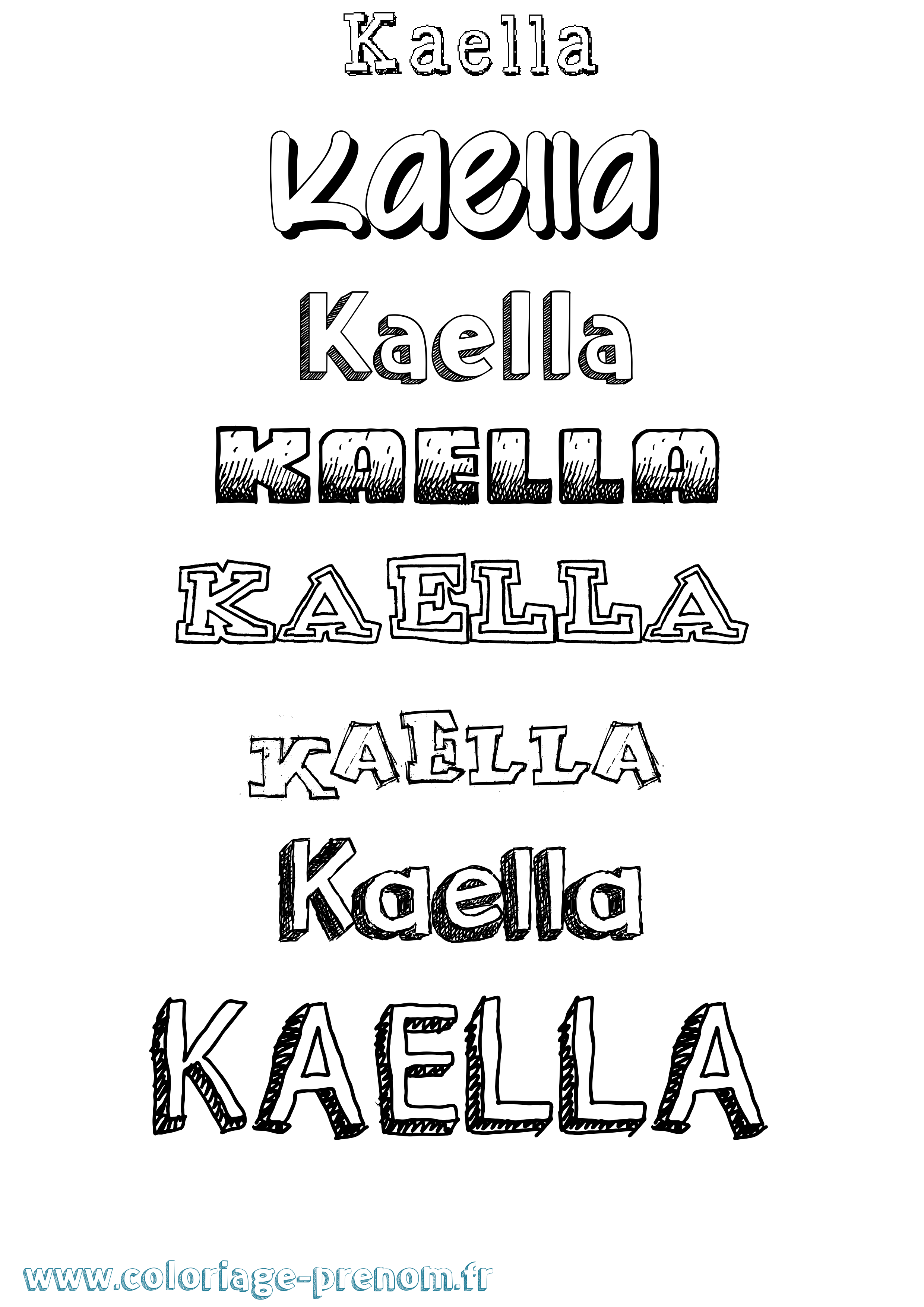 Coloriage prénom Kaella Dessiné