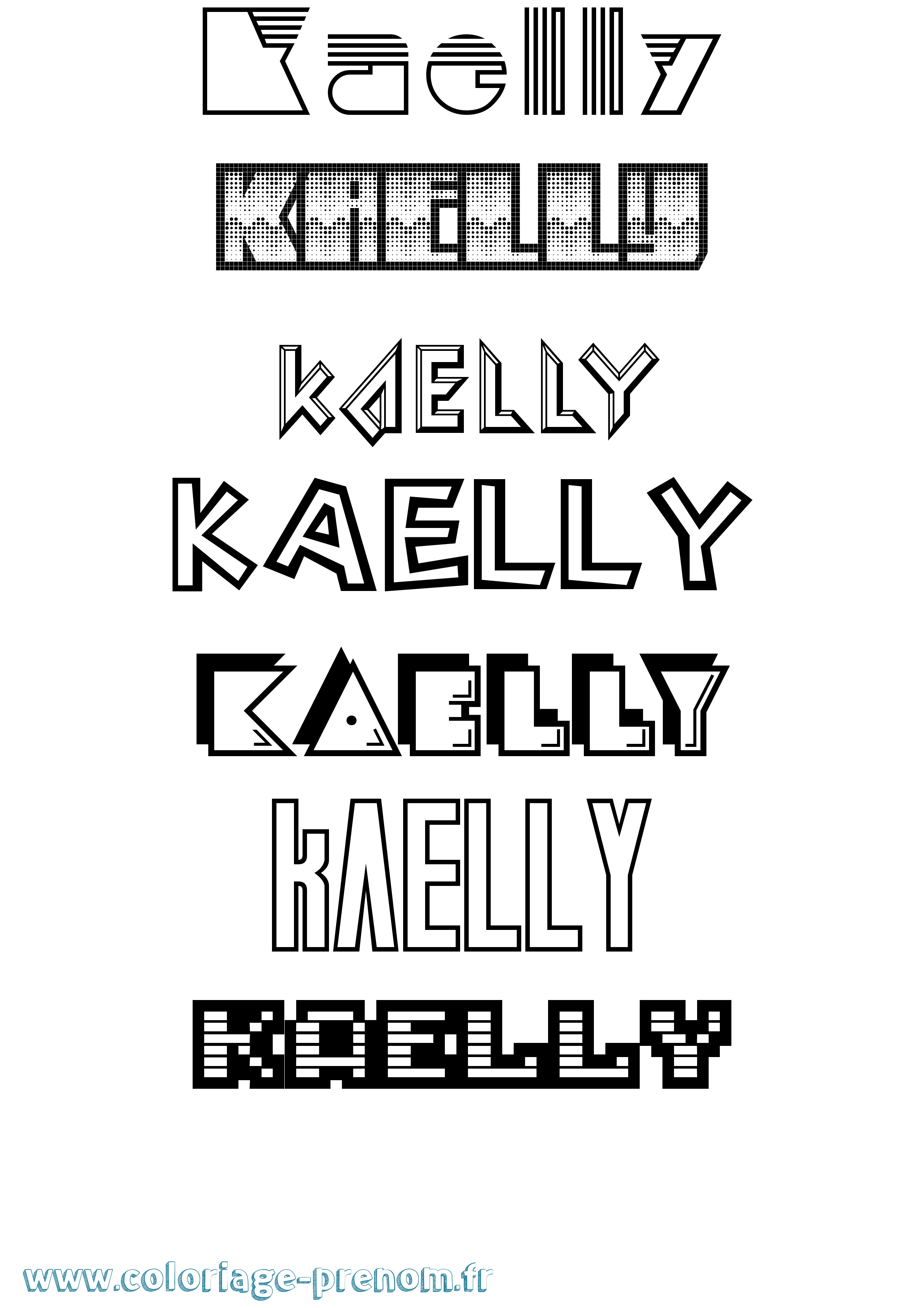 Coloriage prénom Kaelly Jeux Vidéos