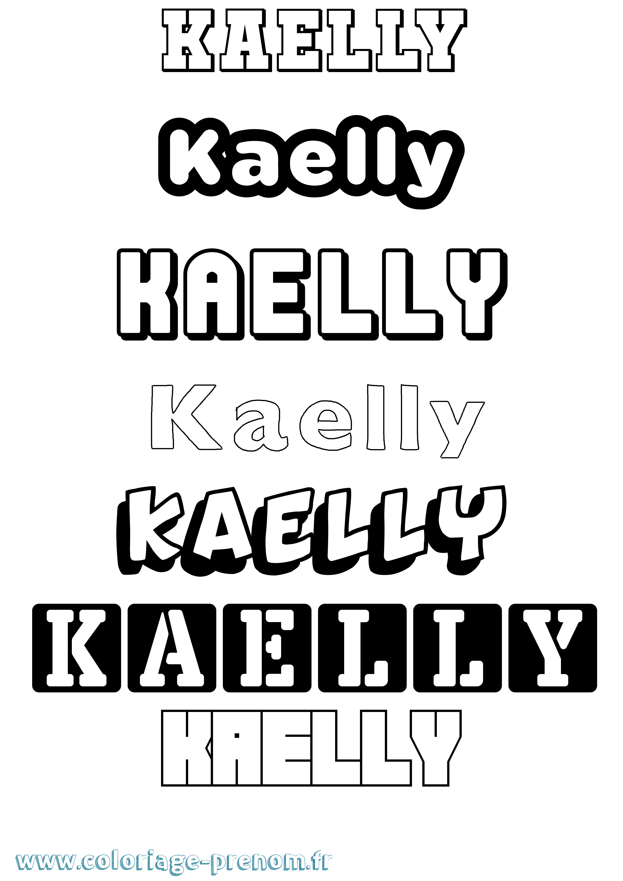 Coloriage prénom Kaelly Simple