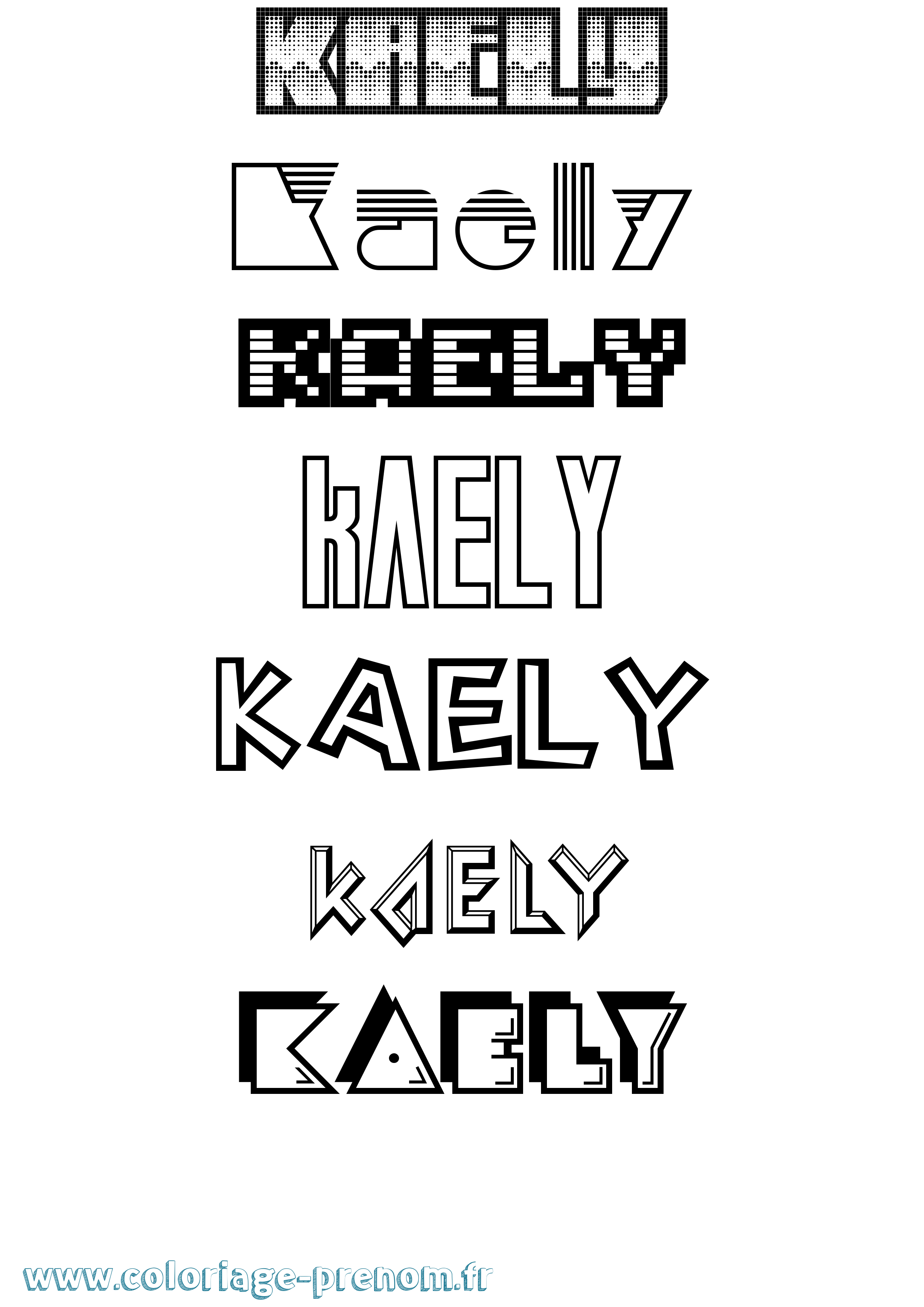 Coloriage Kaely Jeux Vidéos Coloriage prénom Kaely Jeux Vidéos