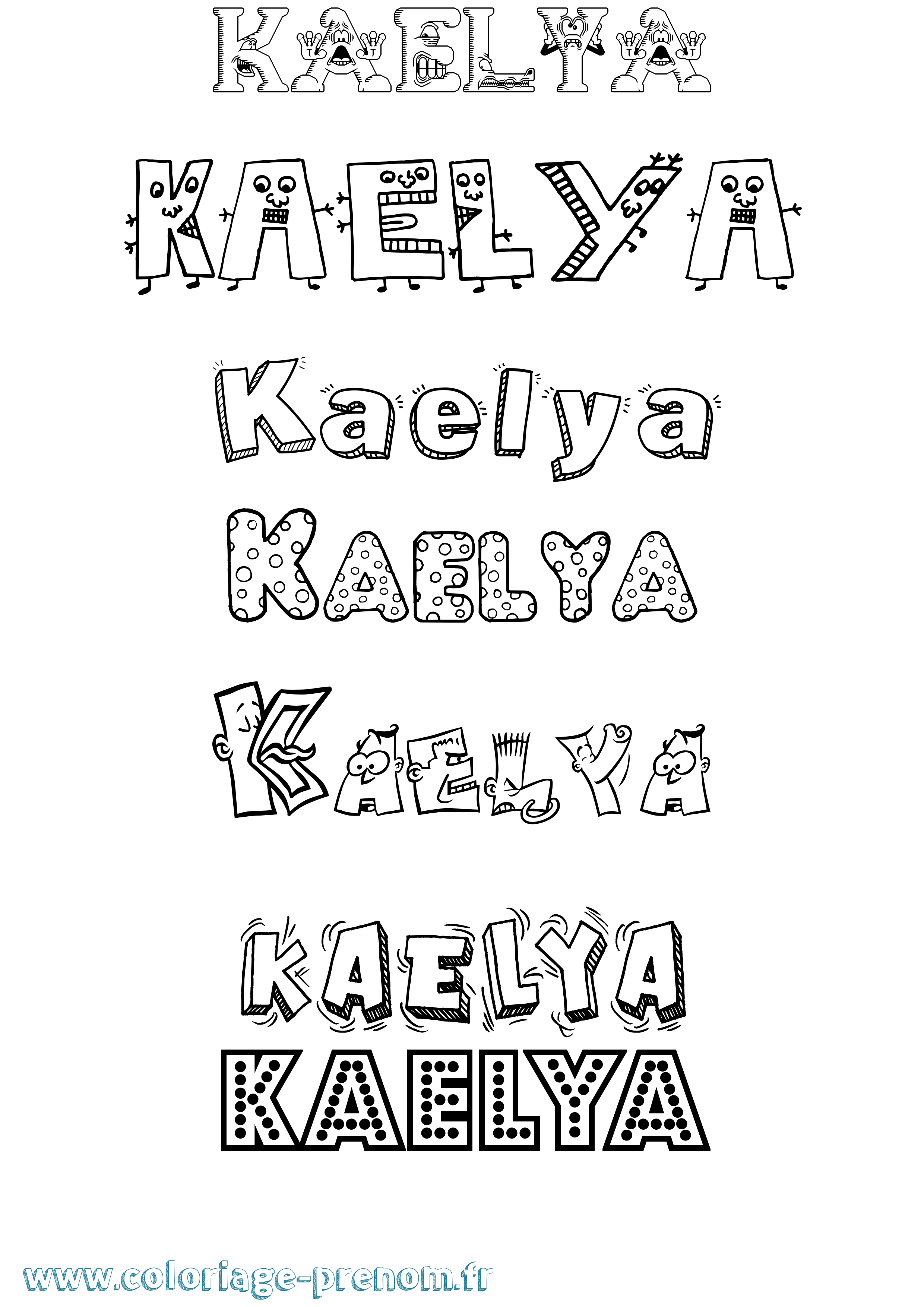 Coloriage prénom Kaelya Fun