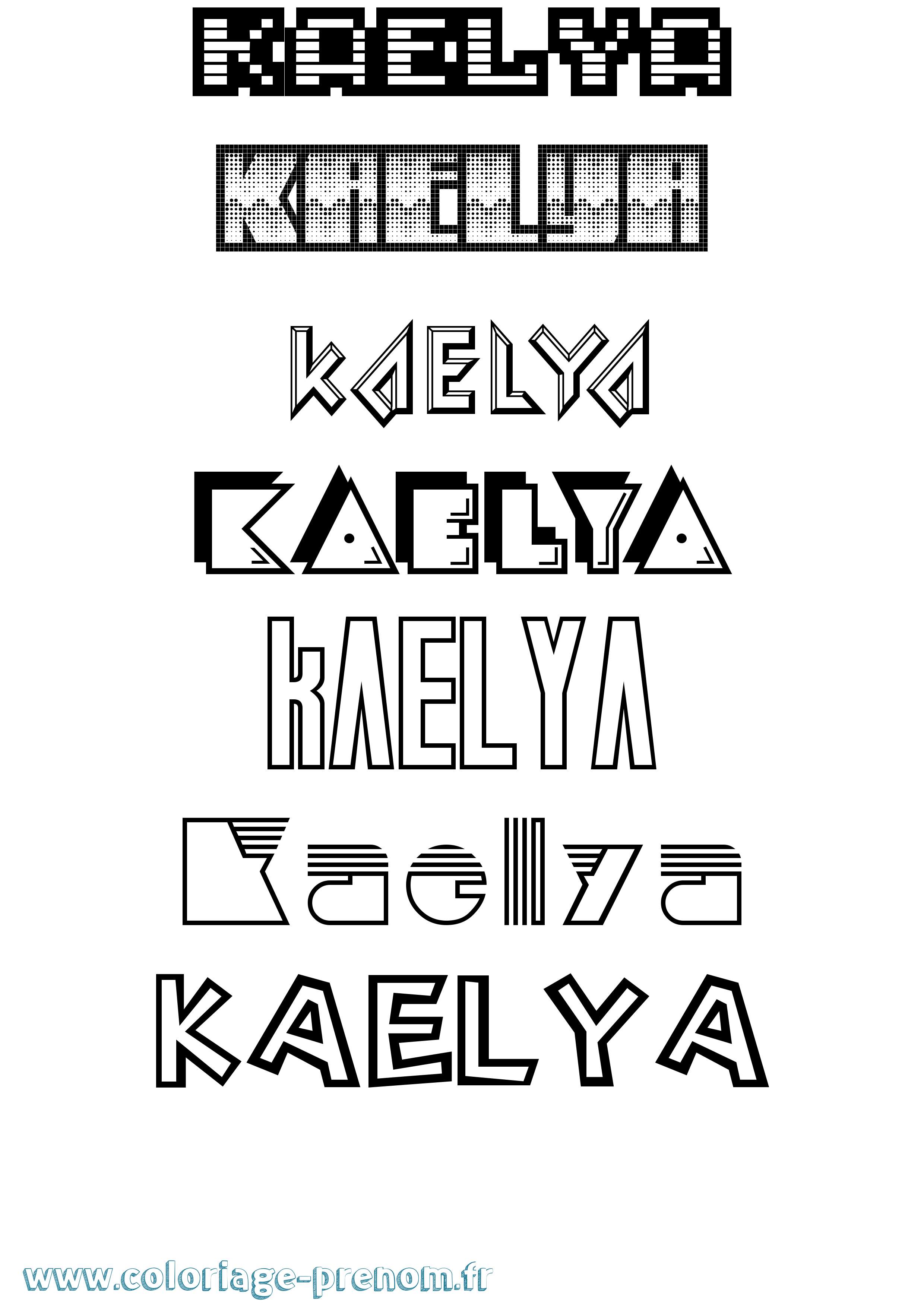 Coloriage prénom Kaelya Jeux Vidéos