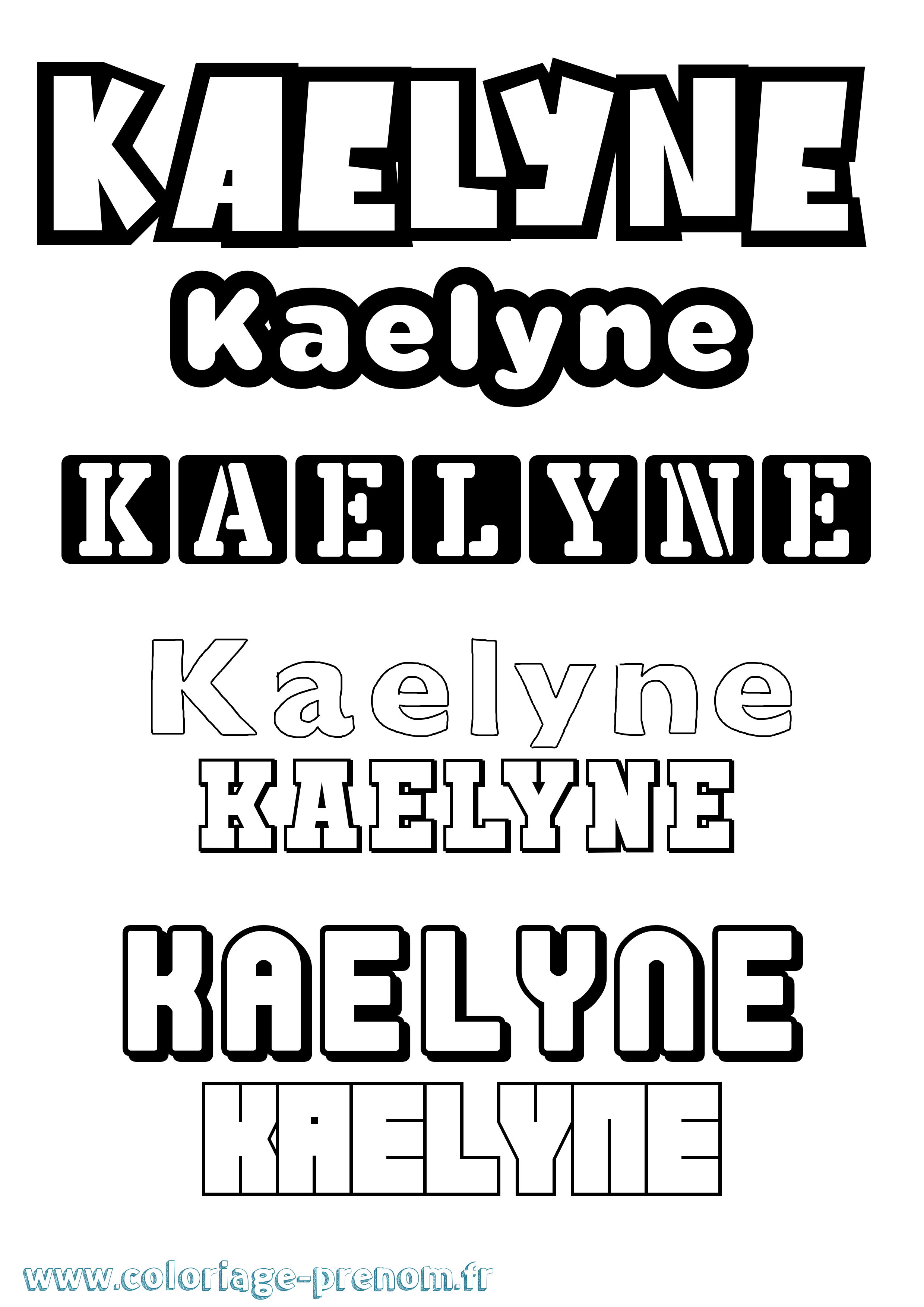 Coloriage prénom Kaelyne Simple