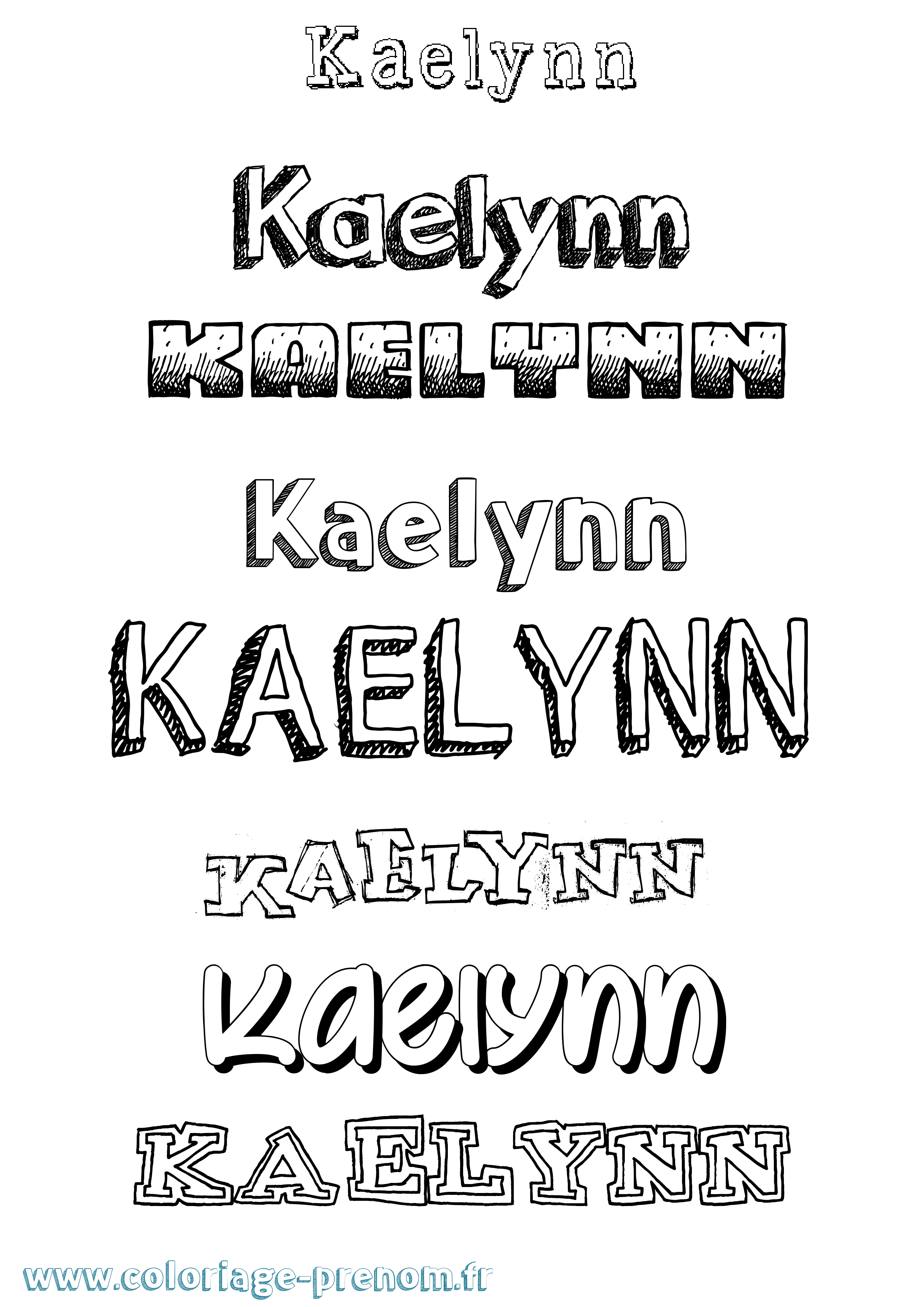 Coloriage prénom Kaelynn Dessiné