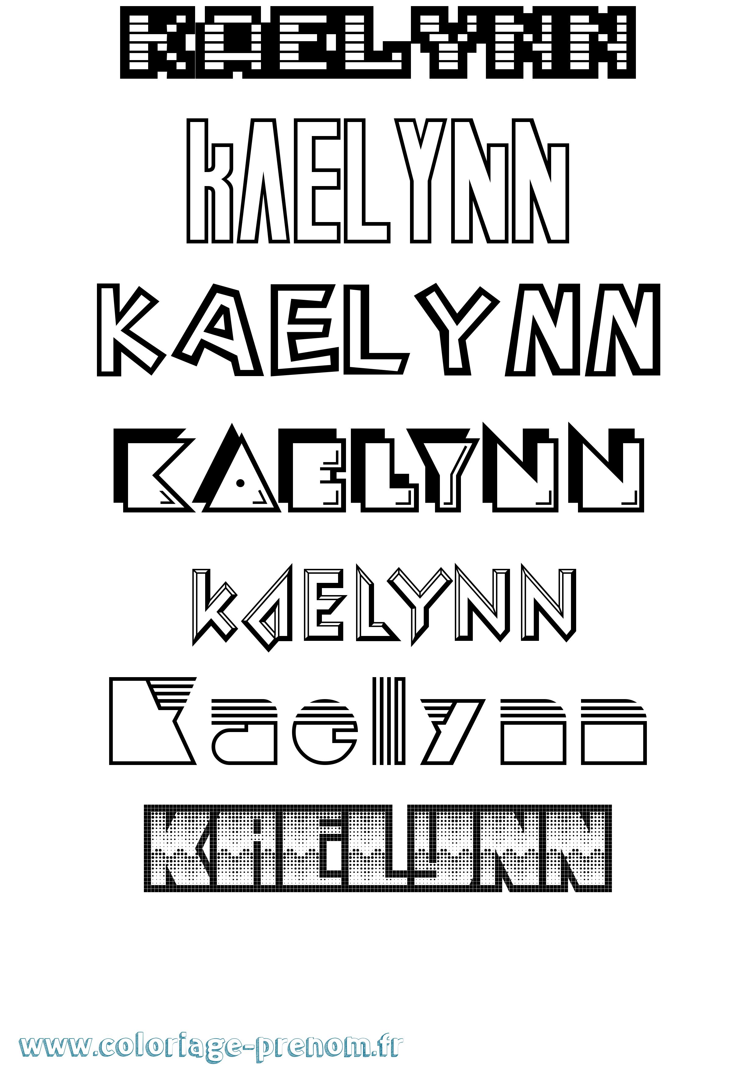 Coloriage prénom Kaelynn Jeux Vidéos