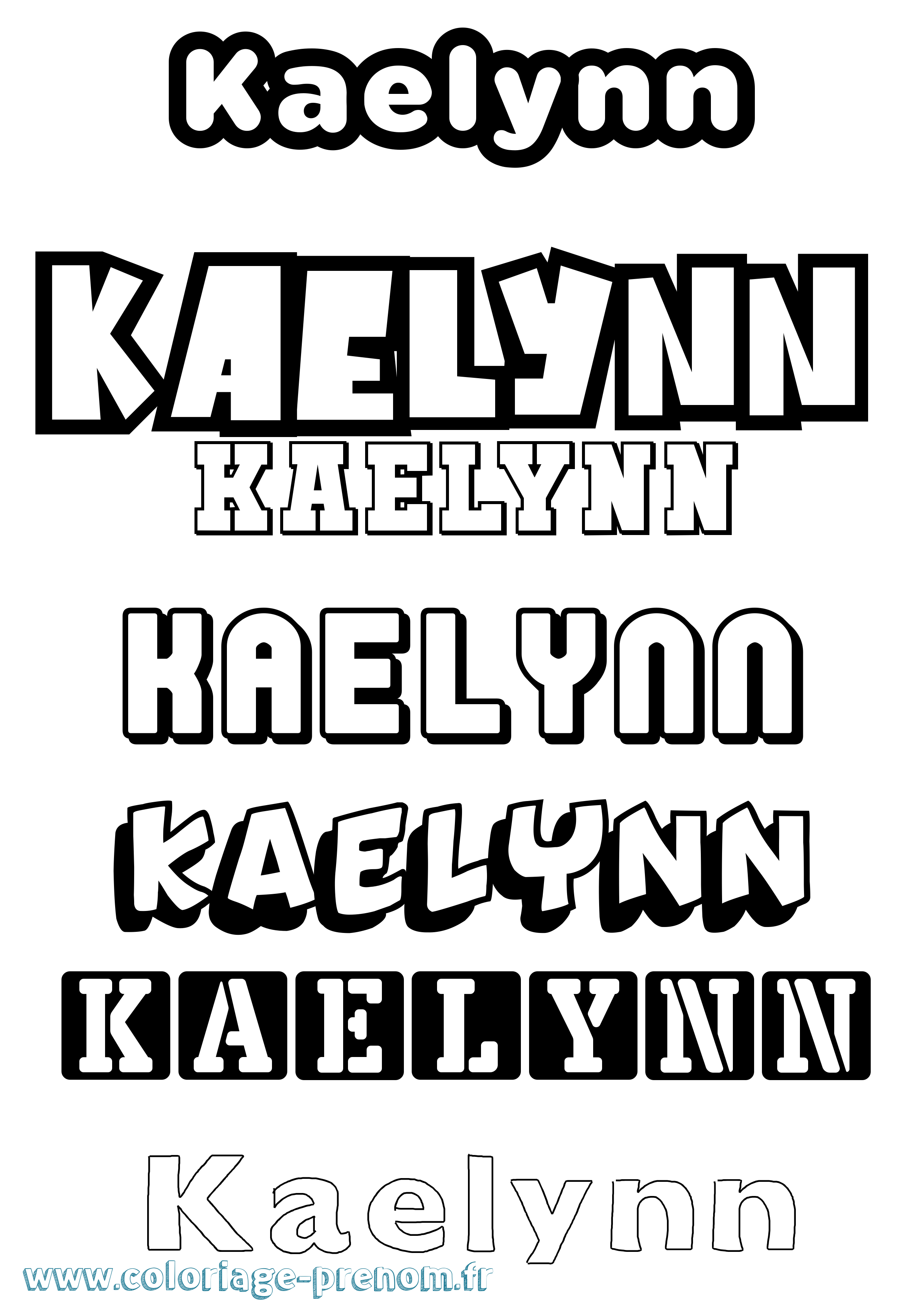Coloriage prénom Kaelynn Simple