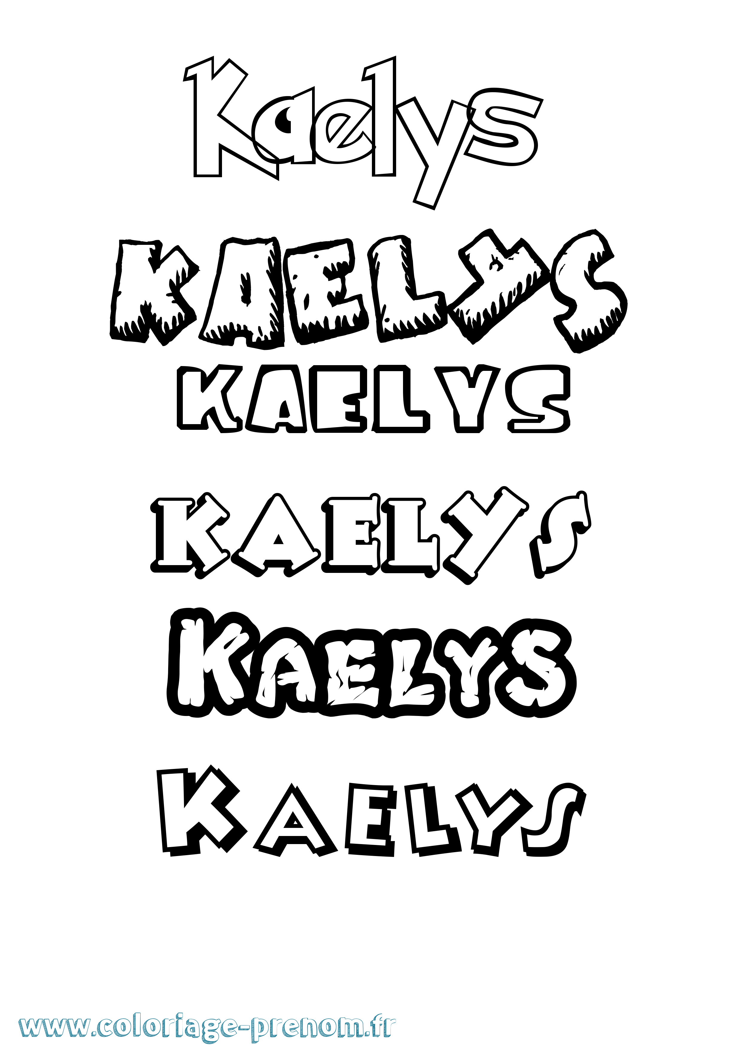 Coloriage prénom Kaelys Dessin Animé