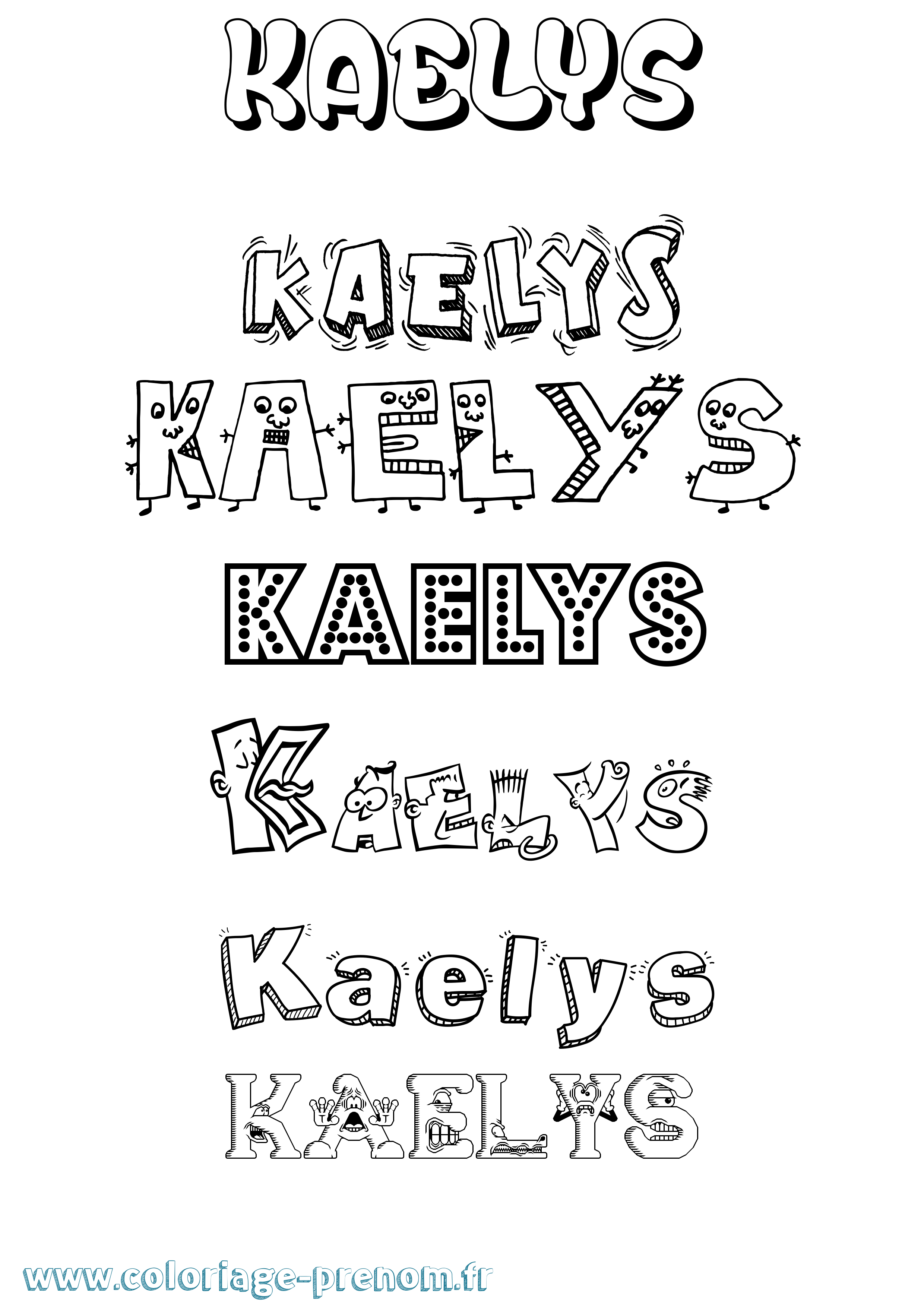 Coloriage prénom Kaelys Fun