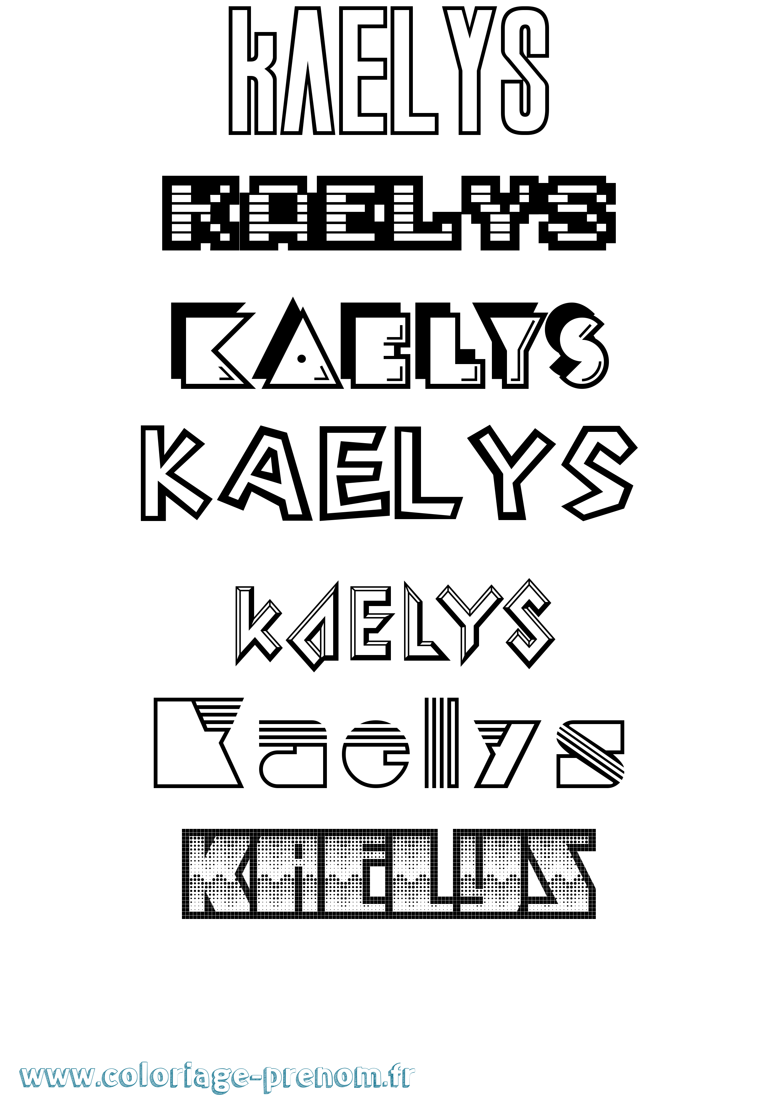 Coloriage prénom Kaelys Jeux Vidéos