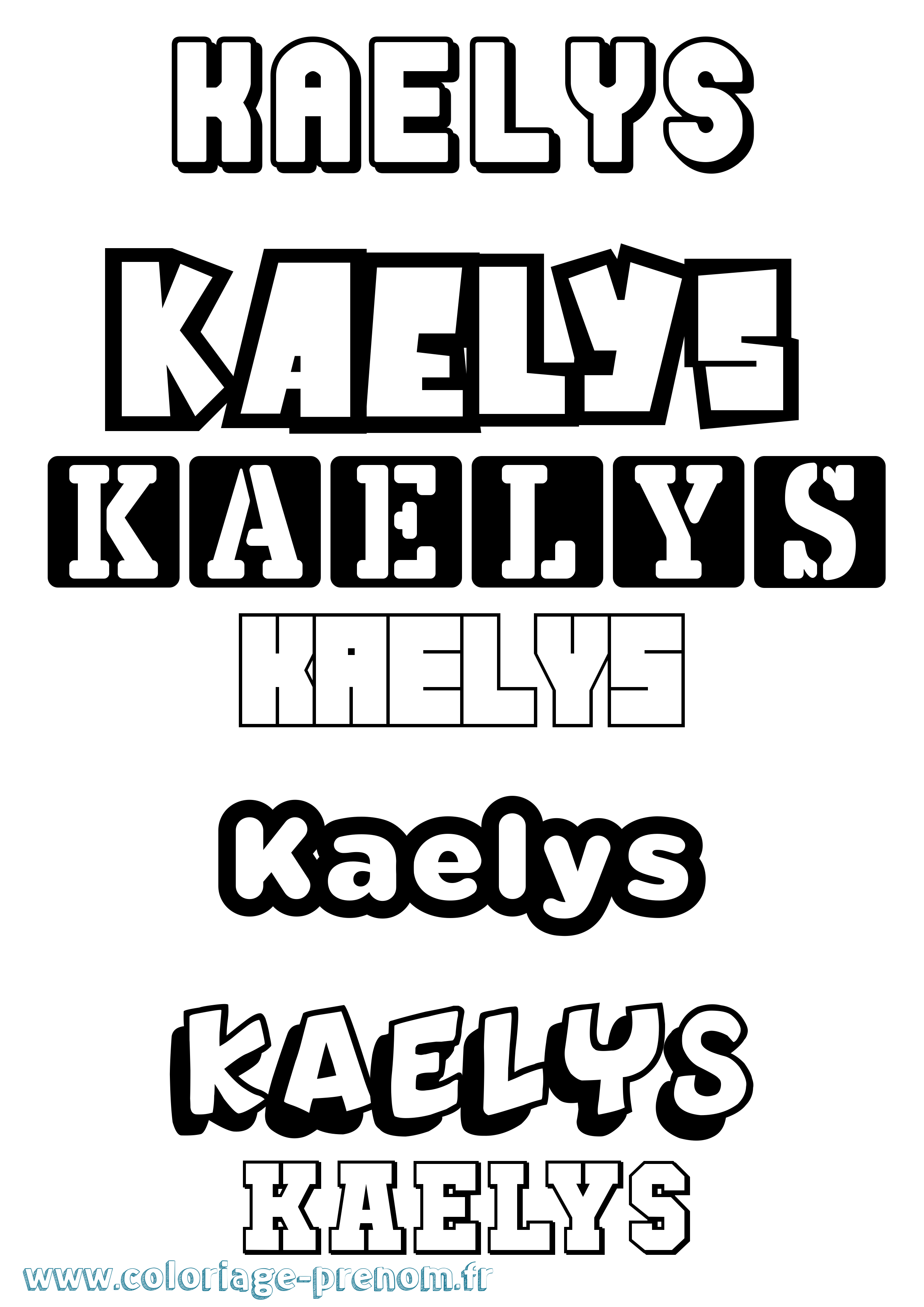 Coloriage prénom Kaelys Simple