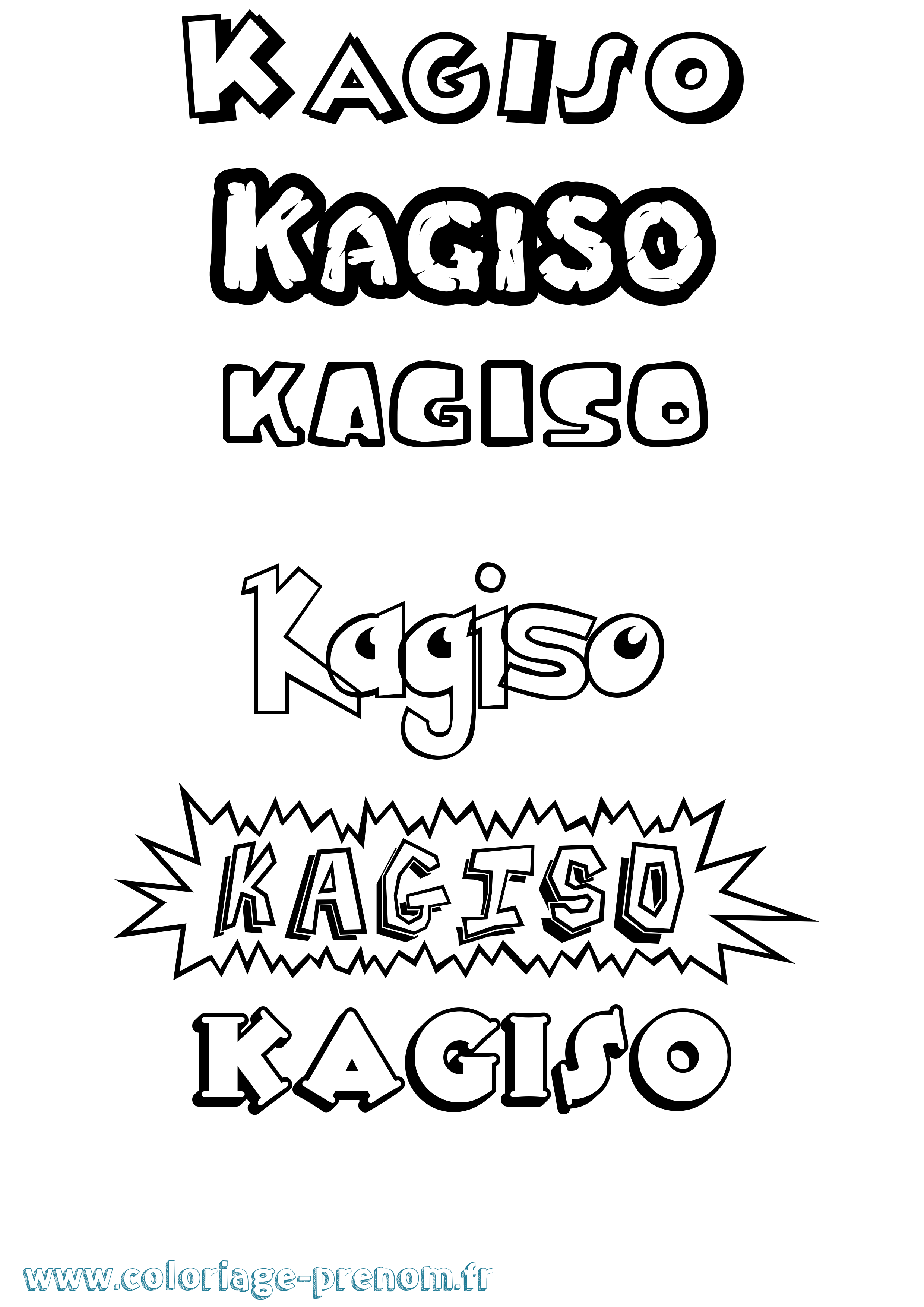 Coloriage prénom Kagiso Dessin Animé