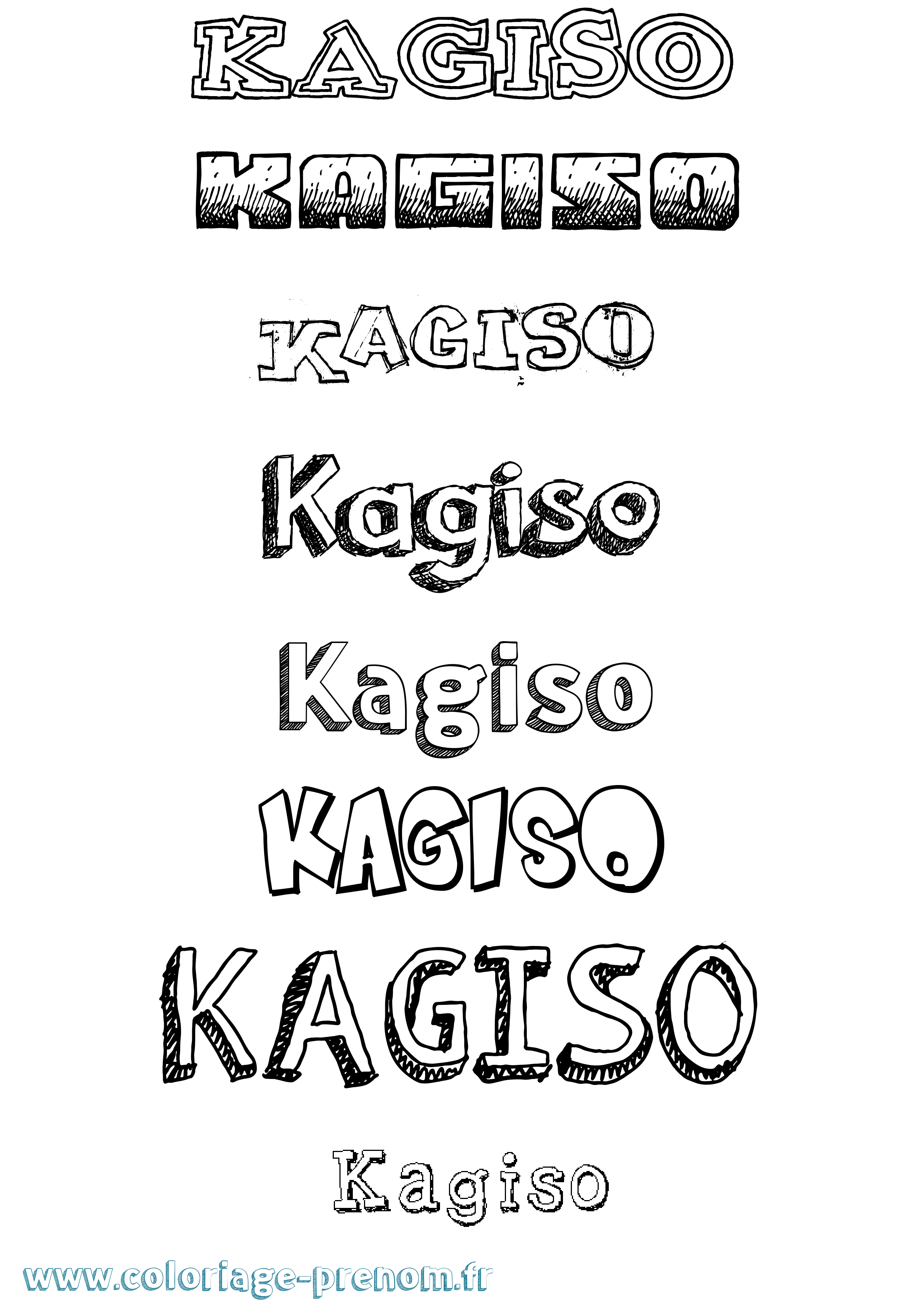 Coloriage prénom Kagiso Dessiné