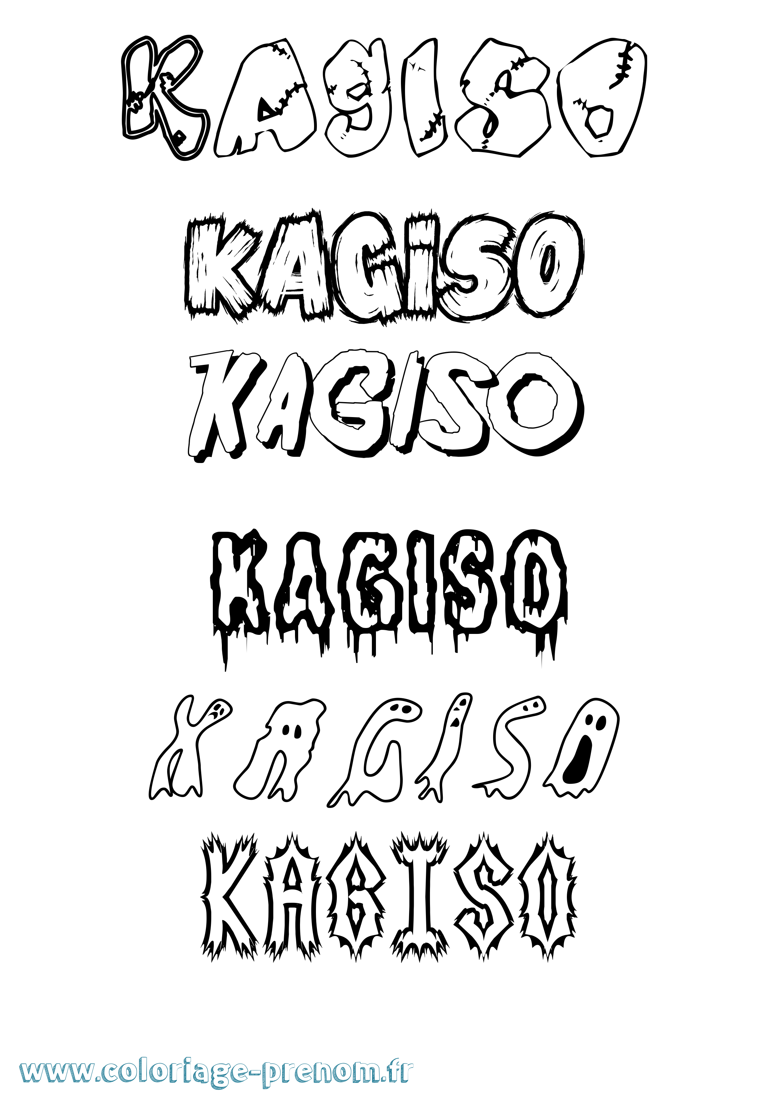 Coloriage prénom Kagiso Frisson
