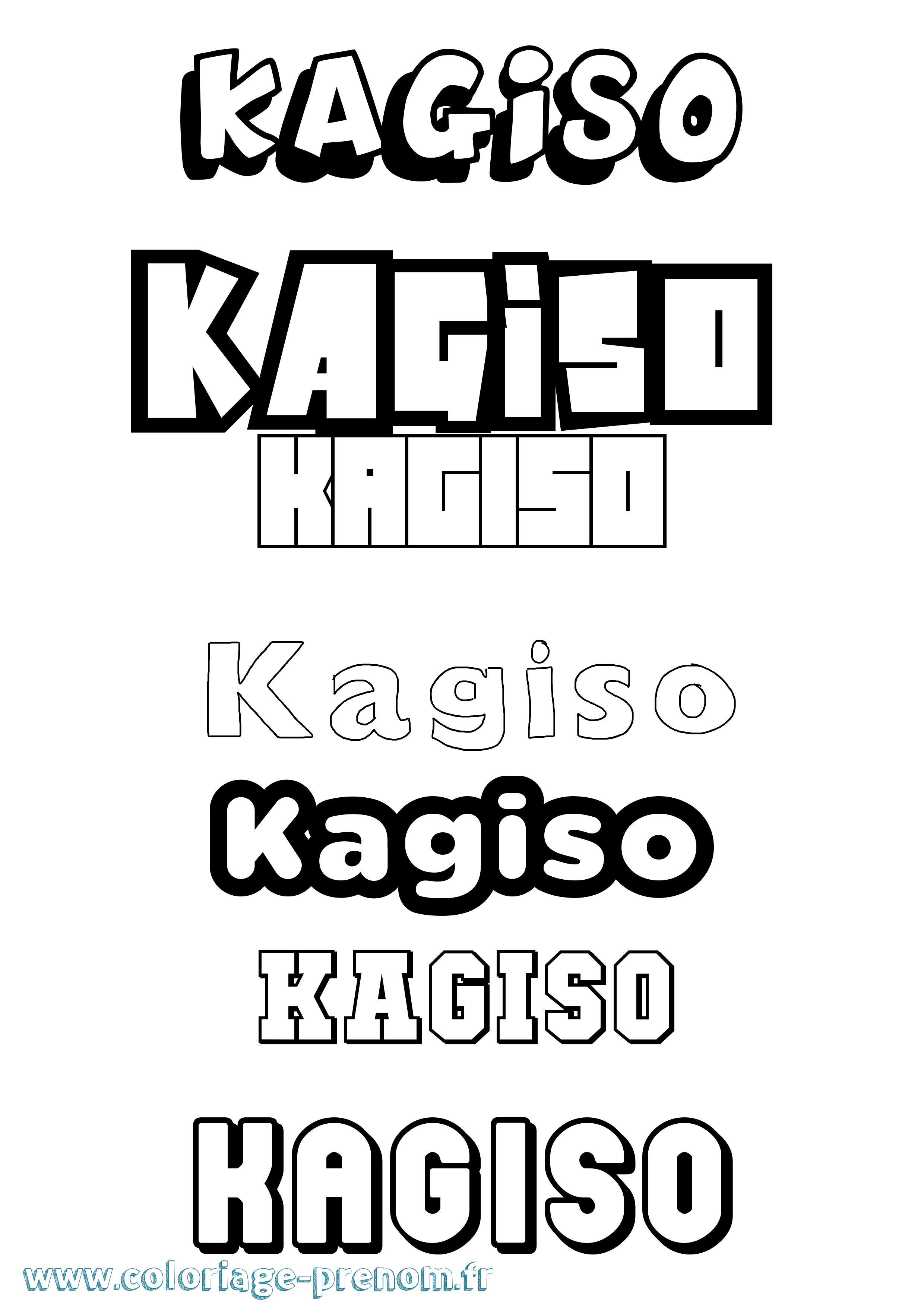 Coloriage prénom Kagiso Simple