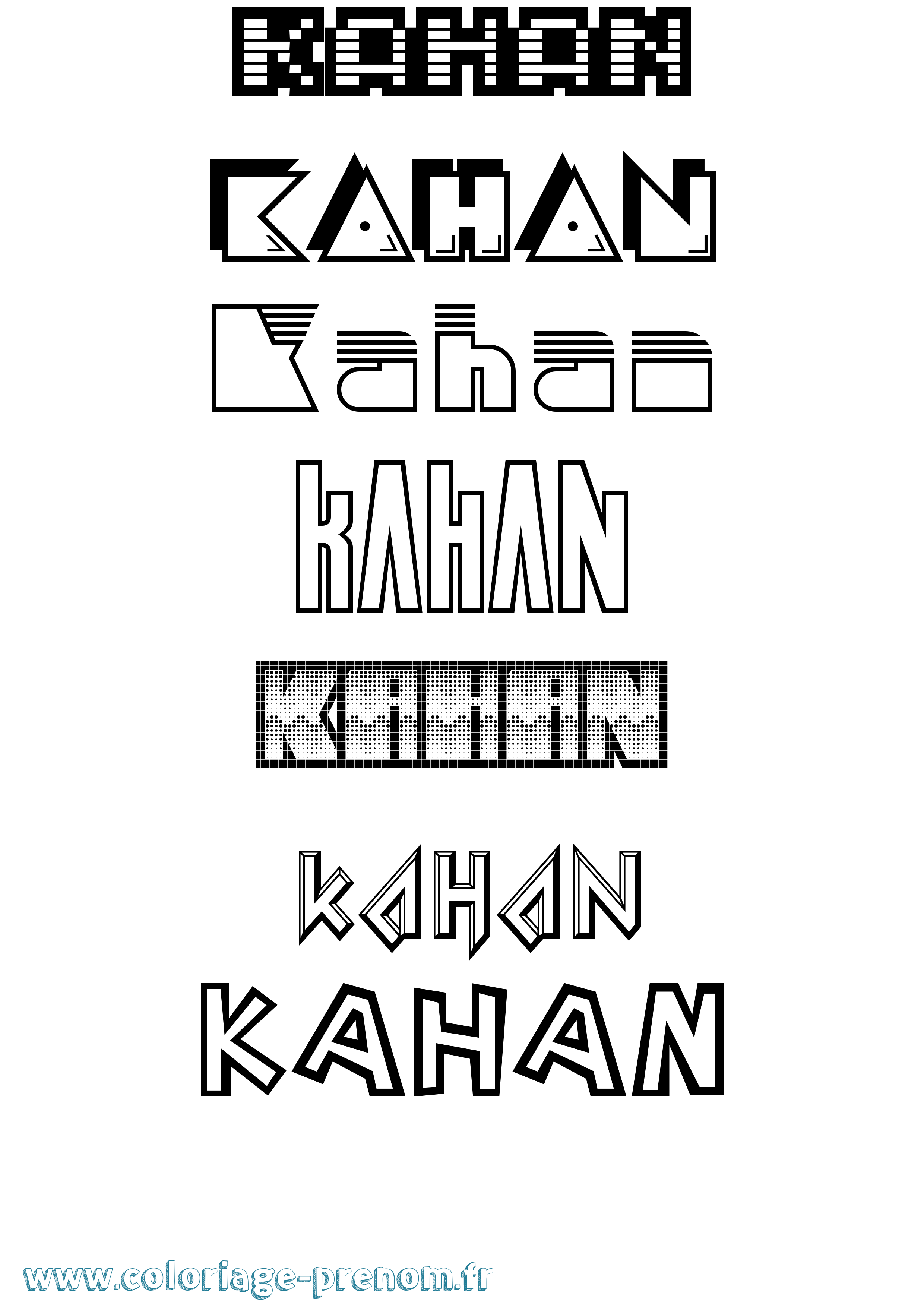 Coloriage prénom Kahan Jeux Vidéos