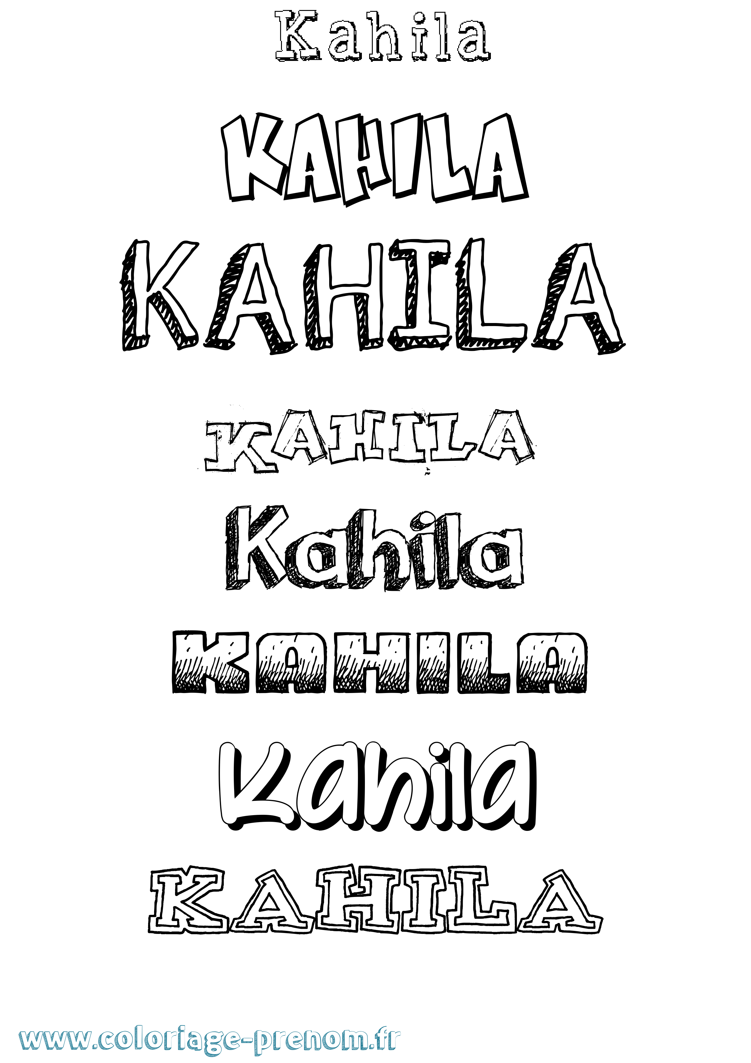 Coloriage Kahila Dessiné Coloriage prénom Kahila Dessiné