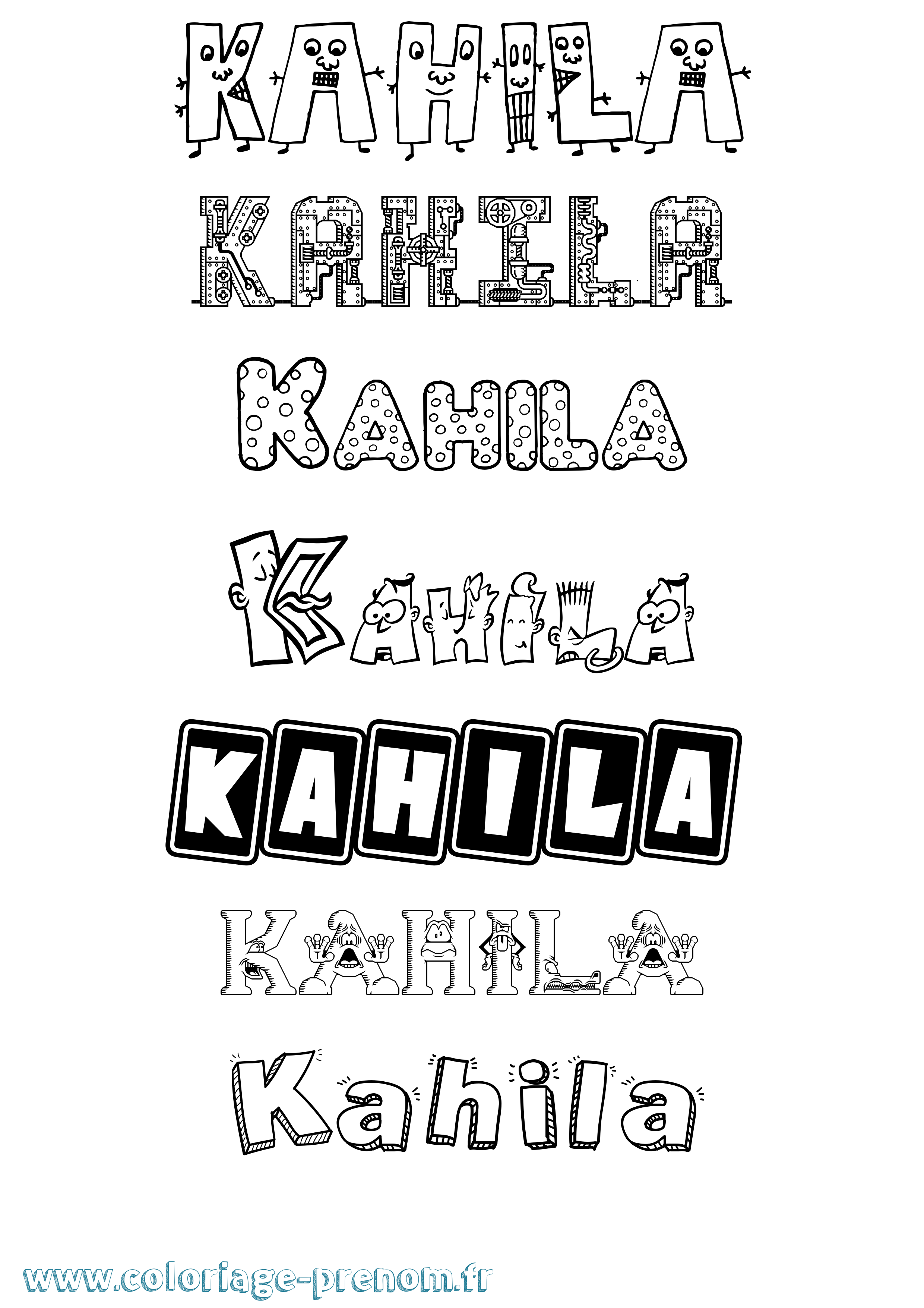 Coloriage Kahila Fun Coloriage prénom Kahila Fun