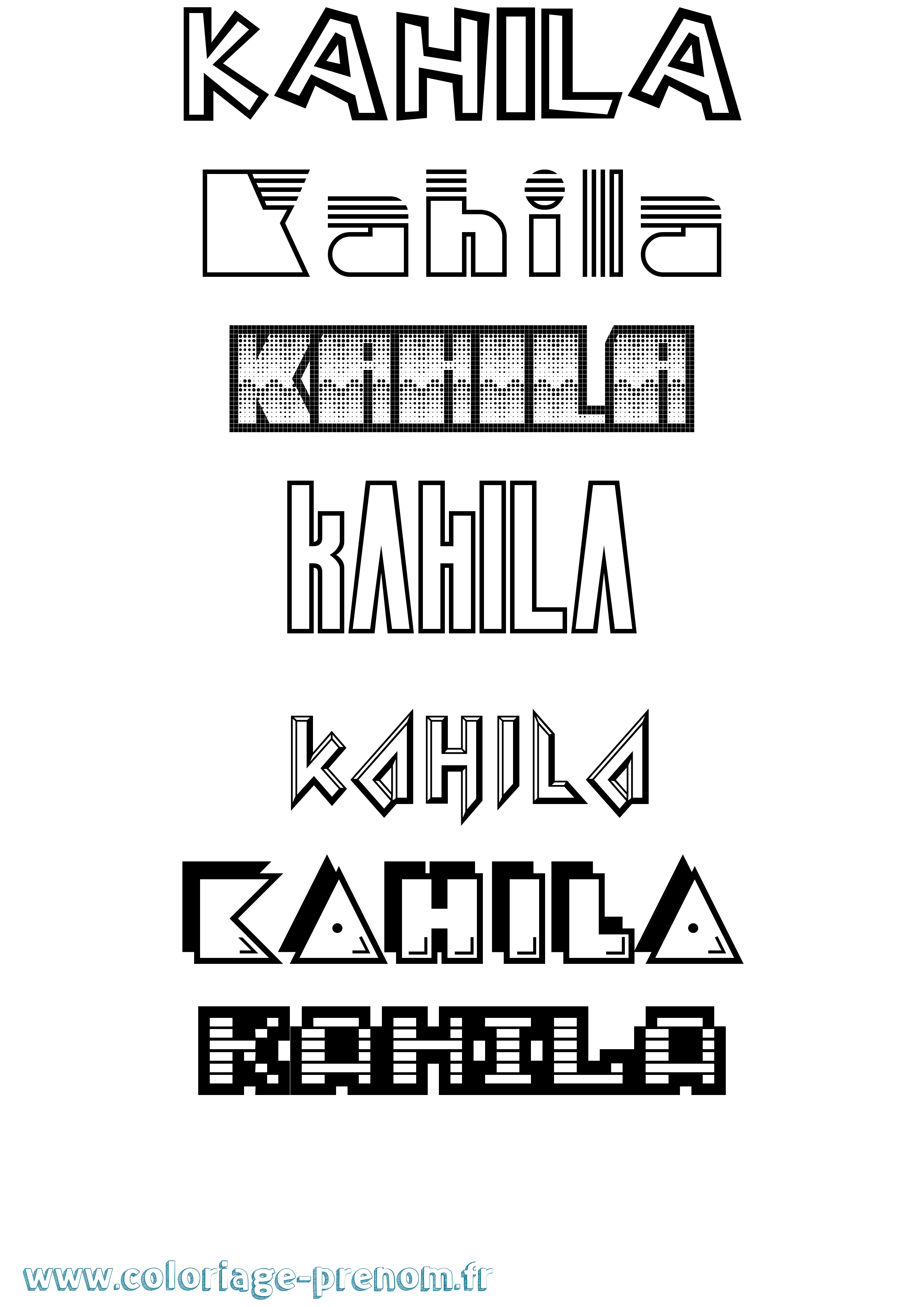 Coloriage Kahila Jeux Vidéos Coloriage prénom Kahila Jeux Vidéos