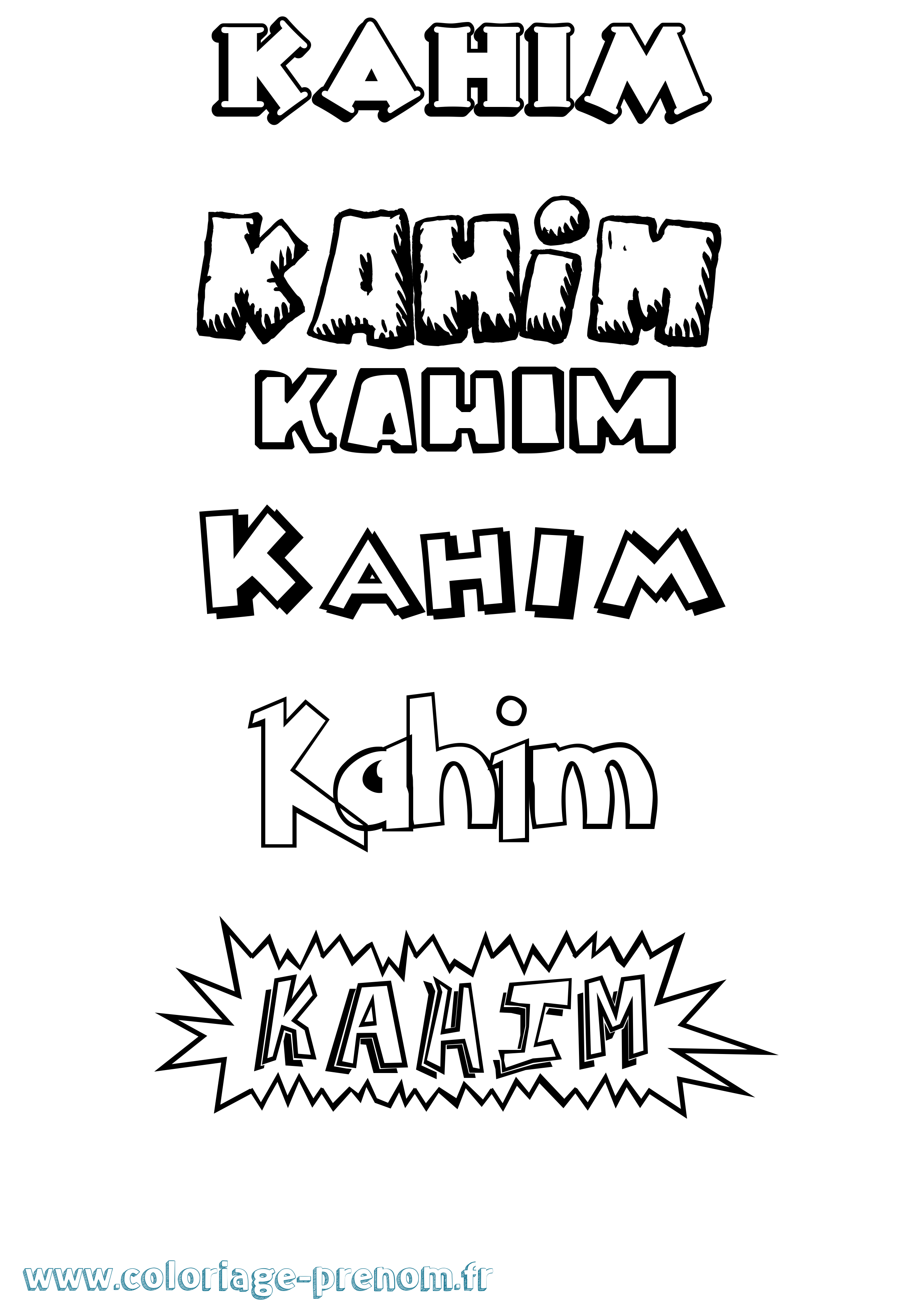 Coloriage prénom Kahim Dessin Animé