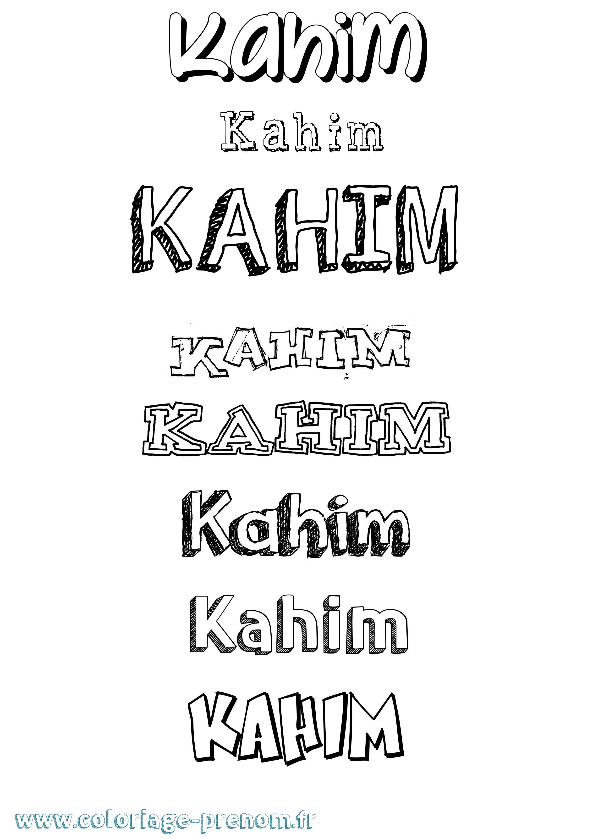 Coloriage prénom Kahim Dessiné