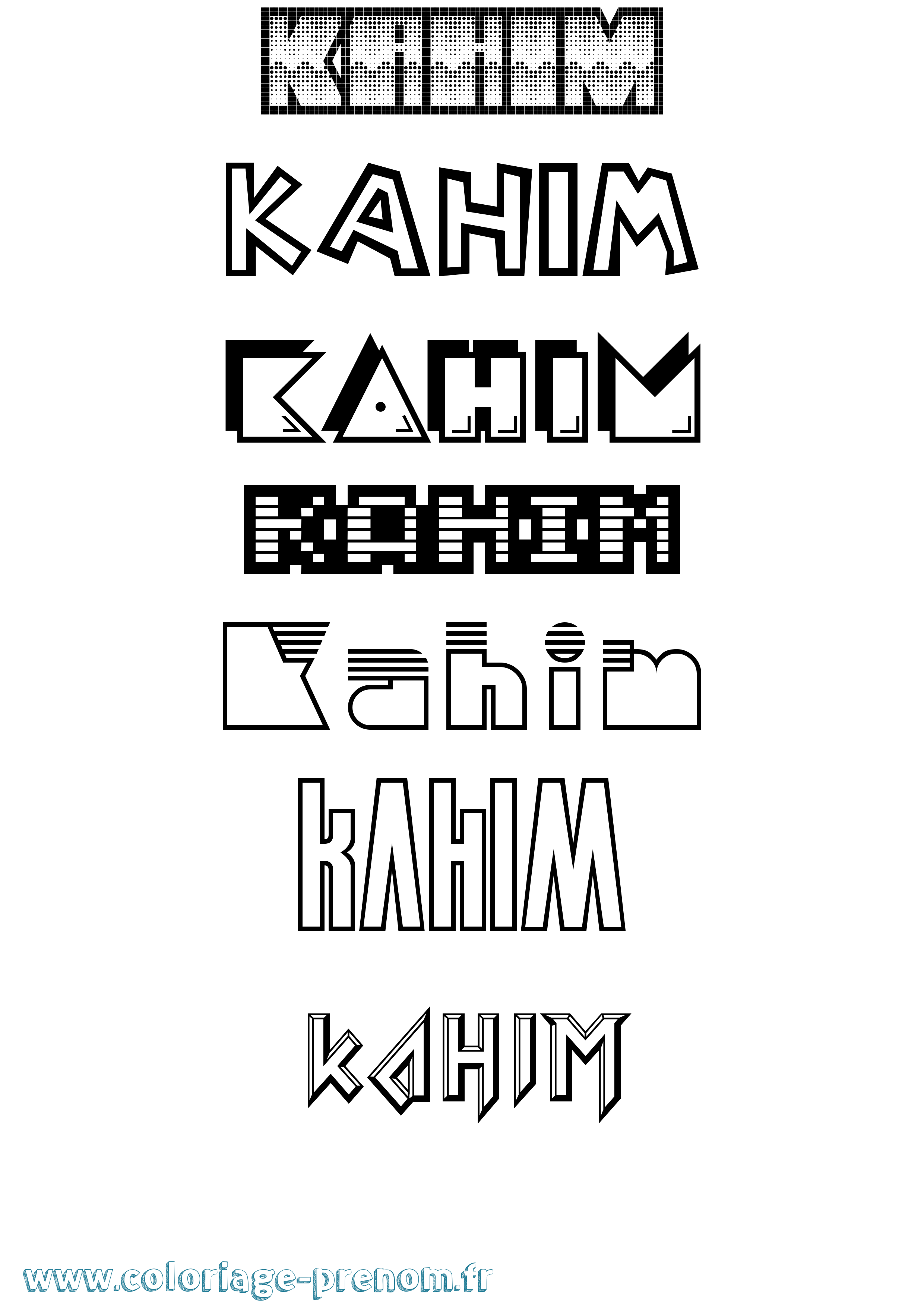 Coloriage prénom Kahim Jeux Vidéos