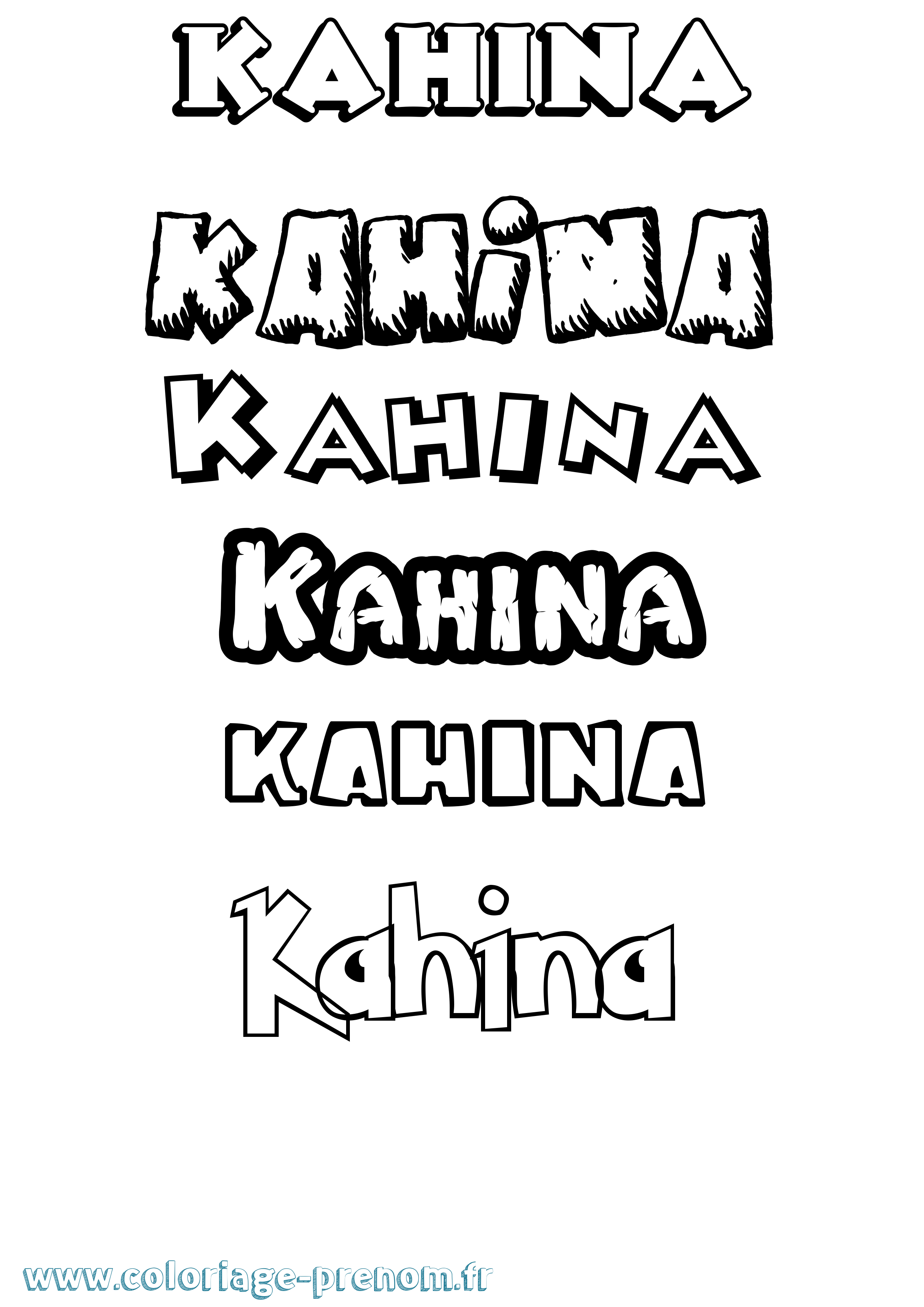 Coloriage Kahina Coloriage prénom Kahina