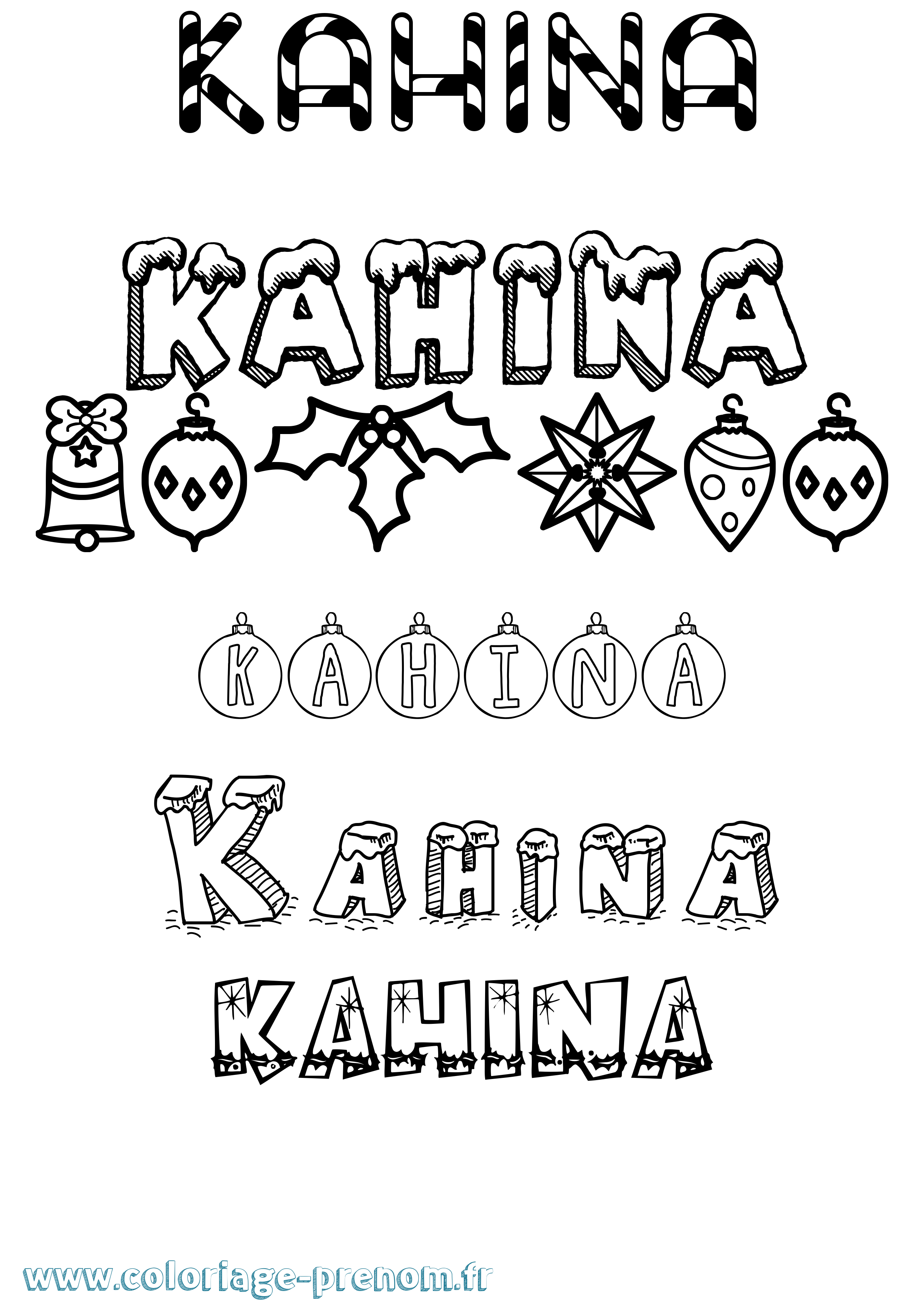 Coloriage Kahina Coloriage prénom Kahina