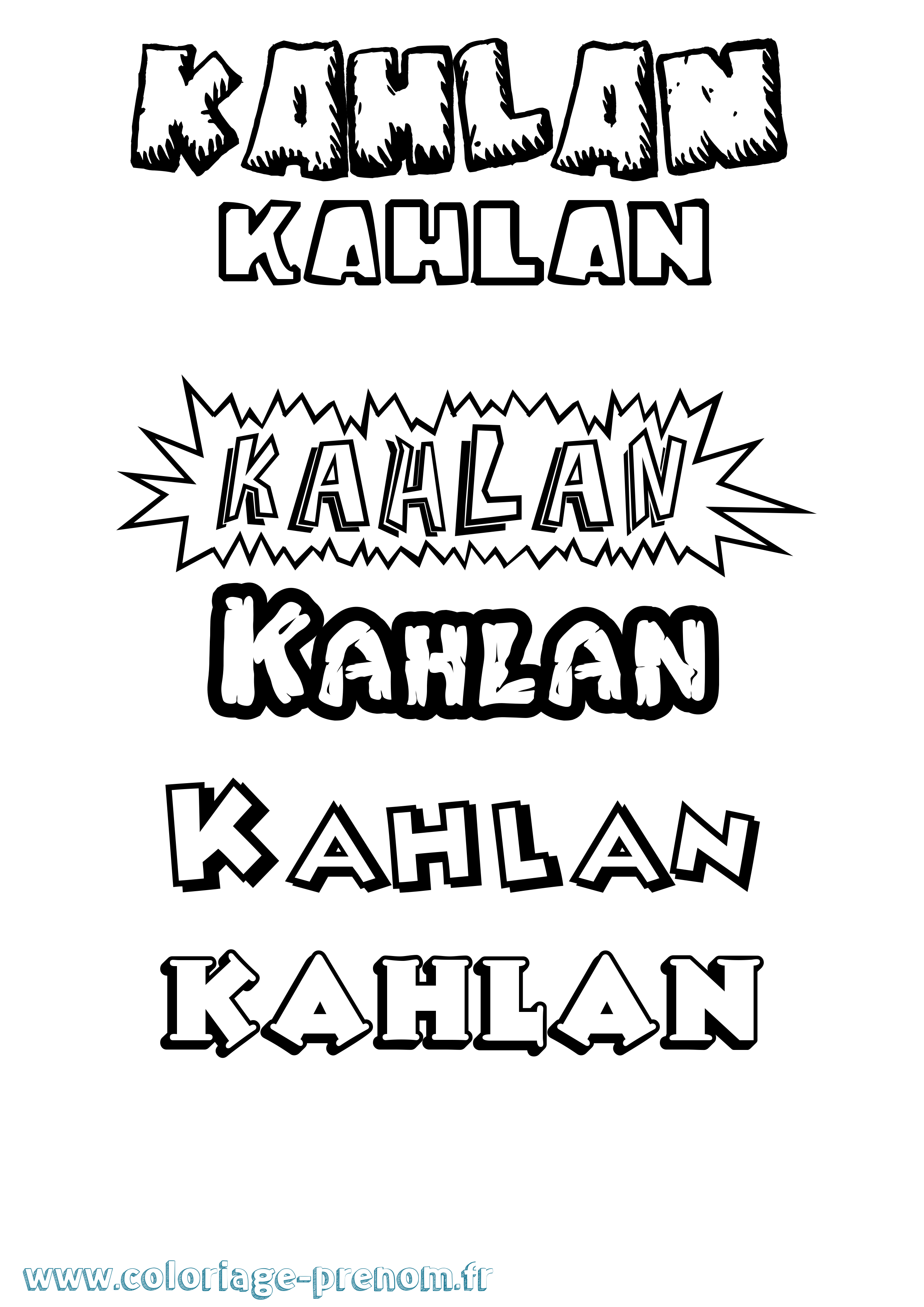 Coloriage prénom Kahlan Dessin Animé