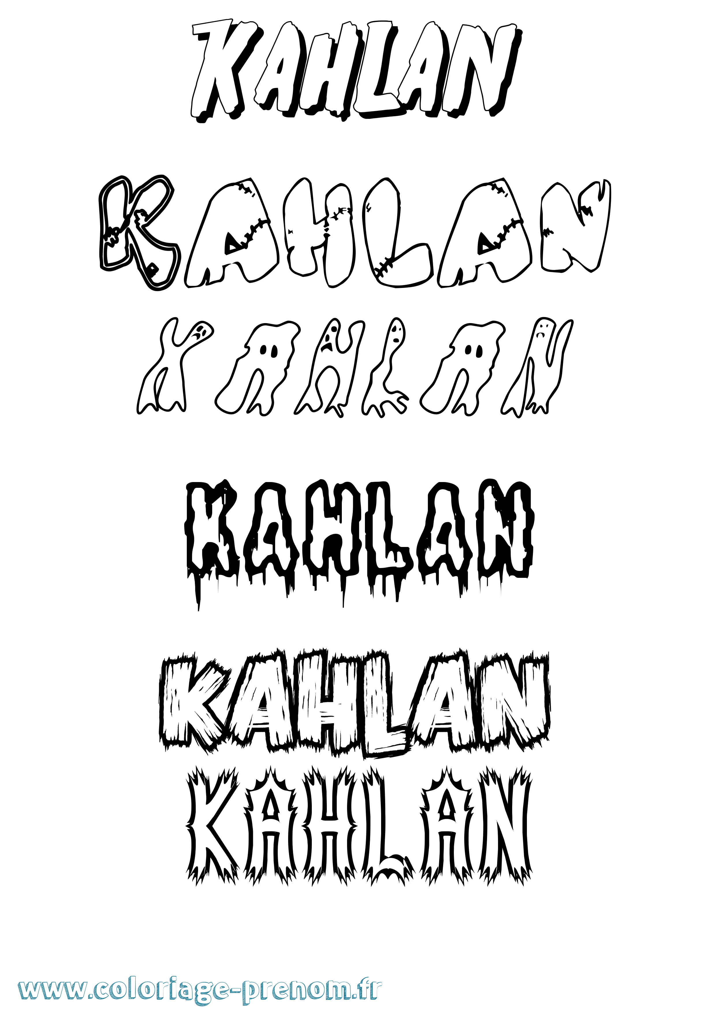 Coloriage prénom Kahlan Frisson