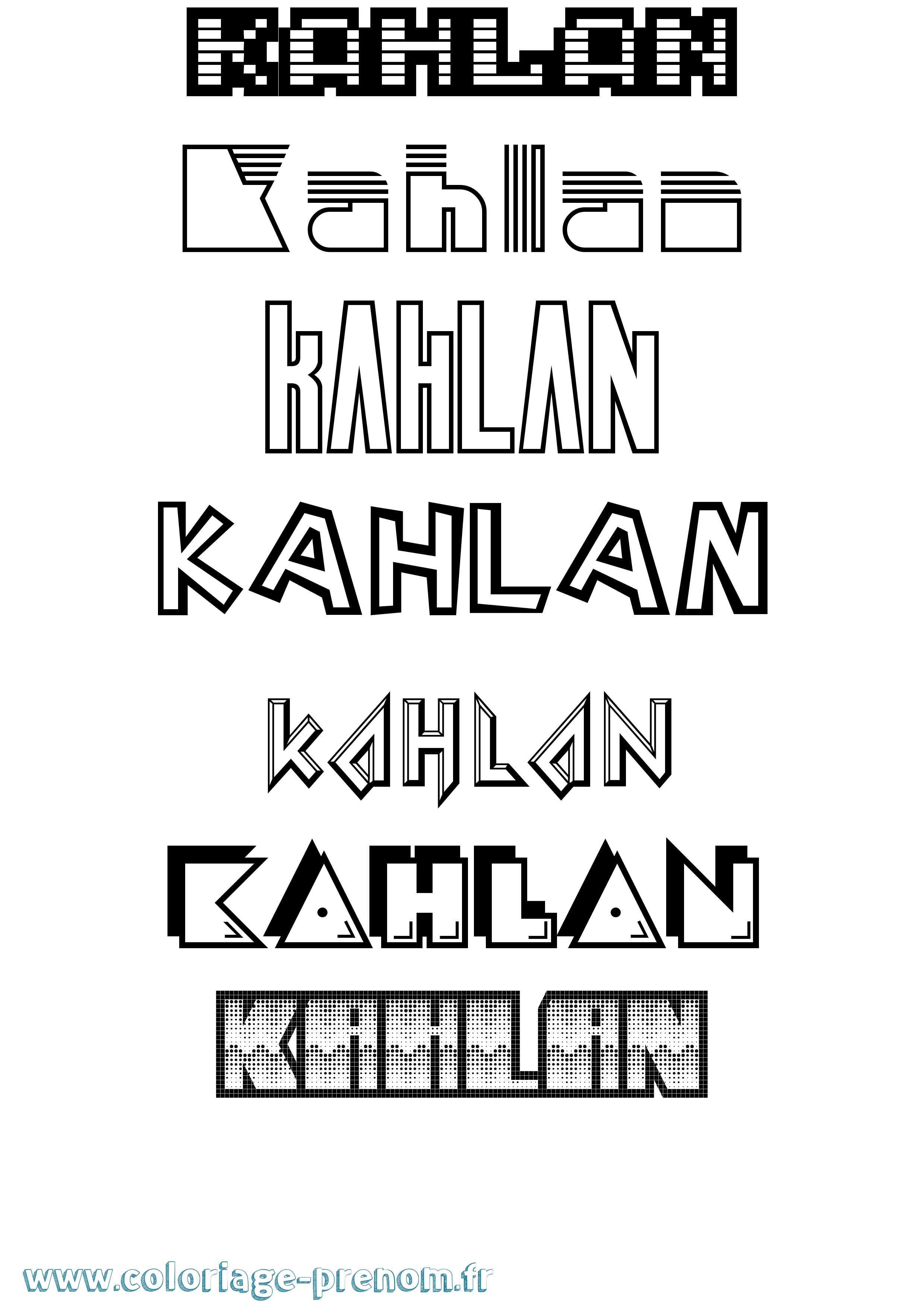 Coloriage prénom Kahlan Jeux Vidéos