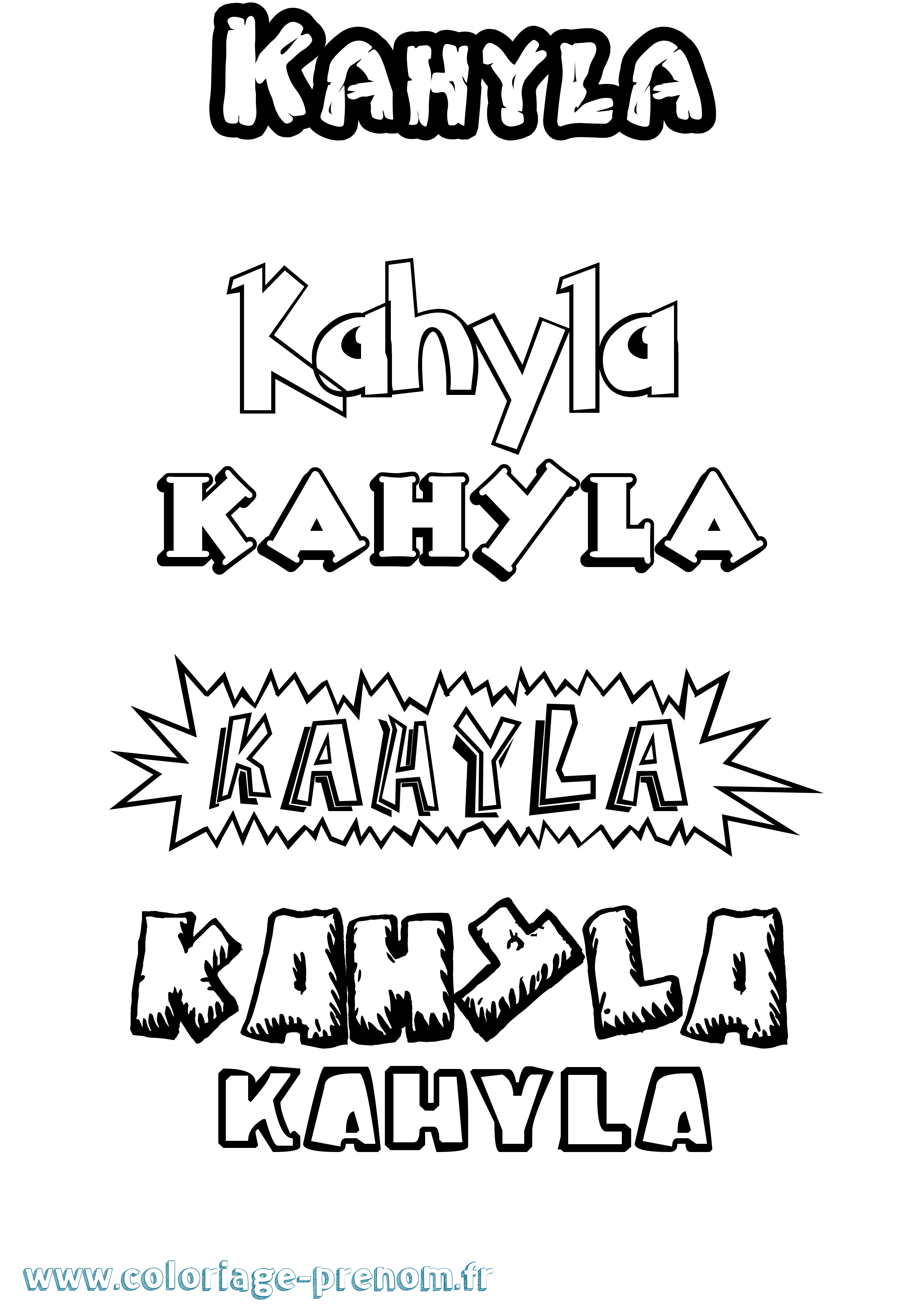 Coloriage prénom Kahyla Dessin Animé