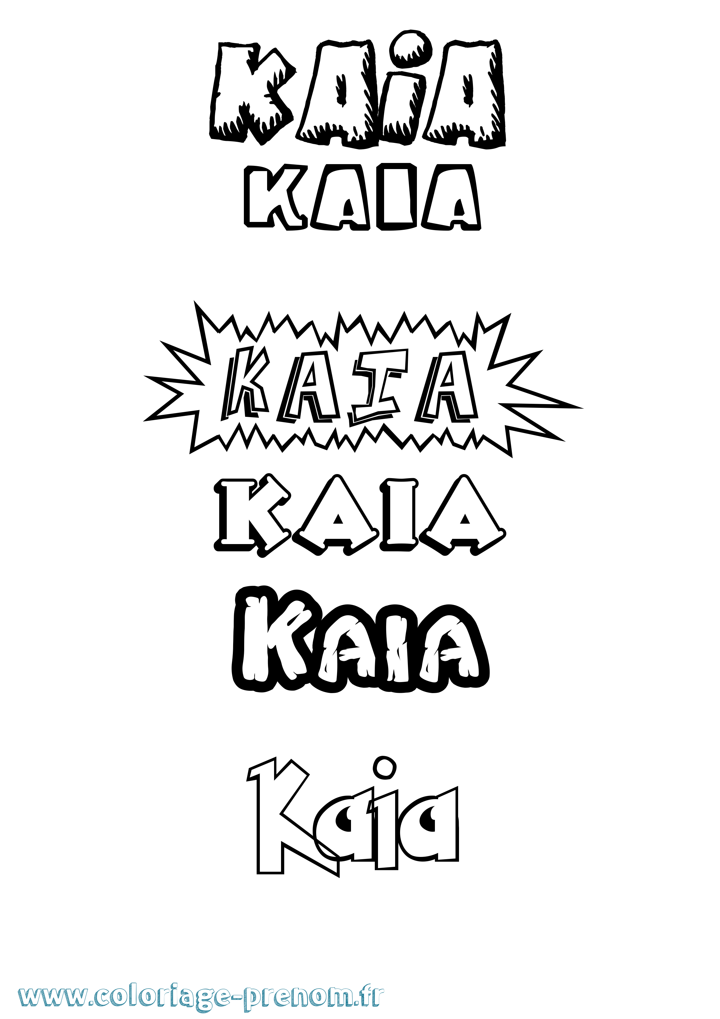 Coloriage prénom Kaia Dessin Animé