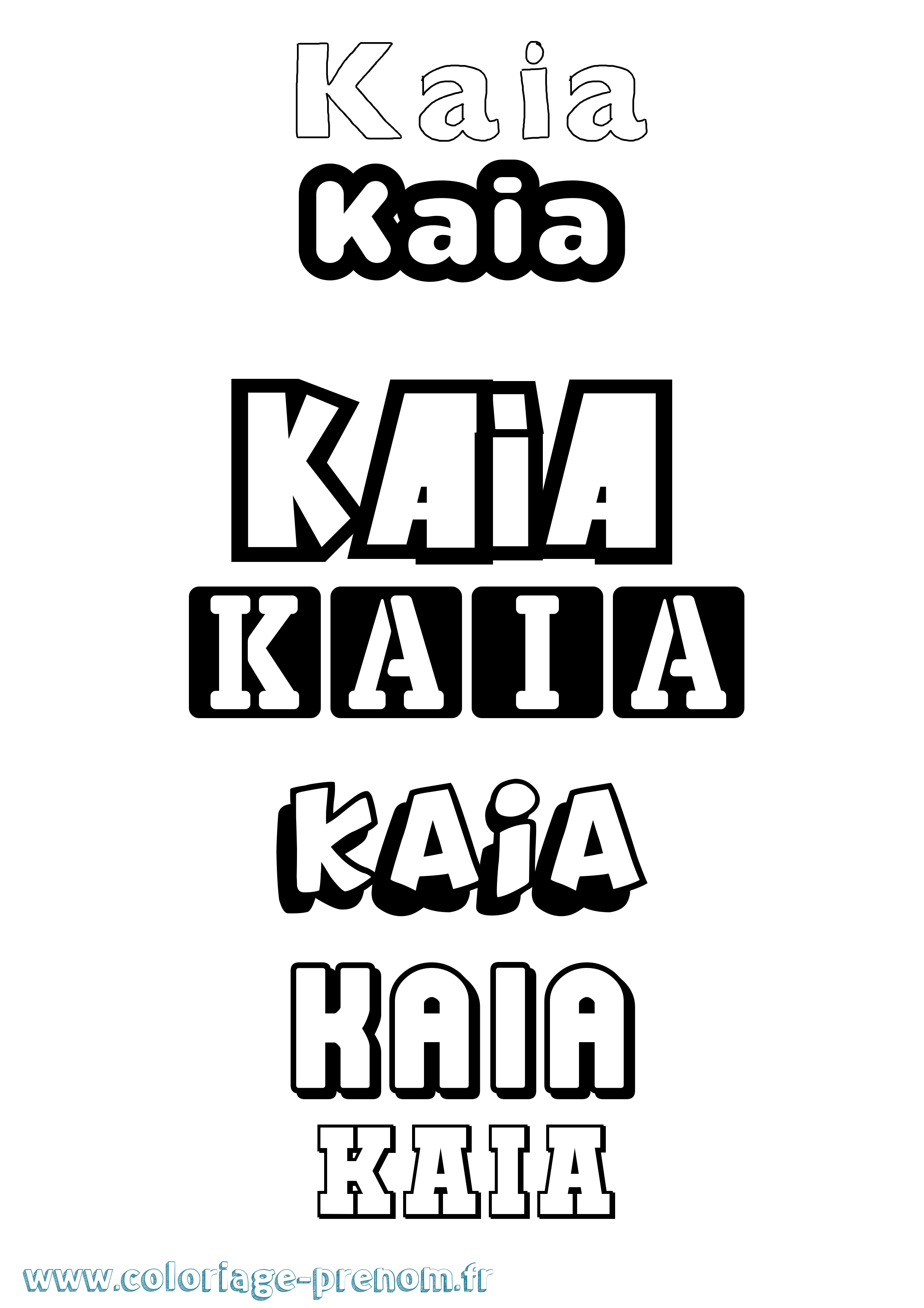 Coloriage prénom Kaia Simple