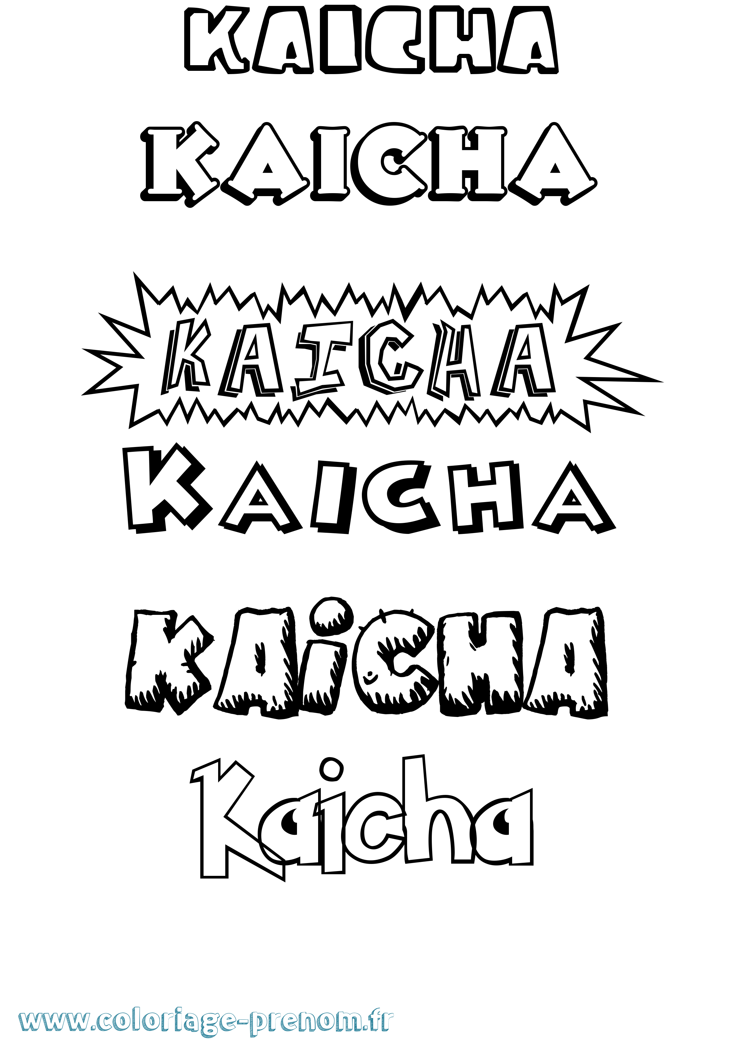 Coloriage Kaicha Dessin Animé Coloriage prénom Kaicha Dessin Animé