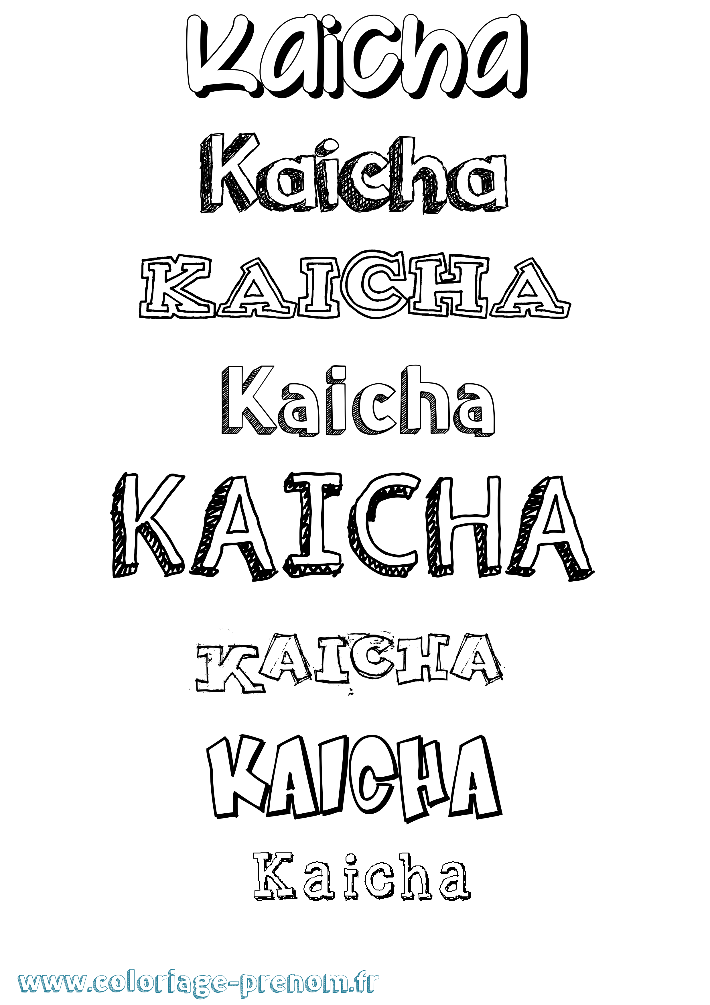 Coloriage Kaicha Dessiné Coloriage prénom Kaicha Dessiné