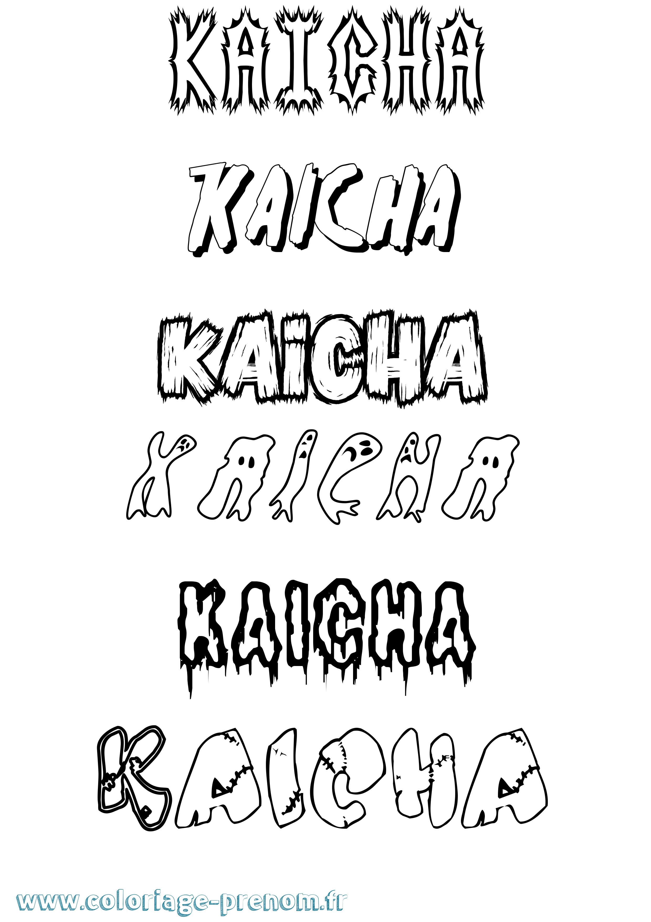 Coloriage Kaicha Frisson Coloriage prénom Kaicha Frisson