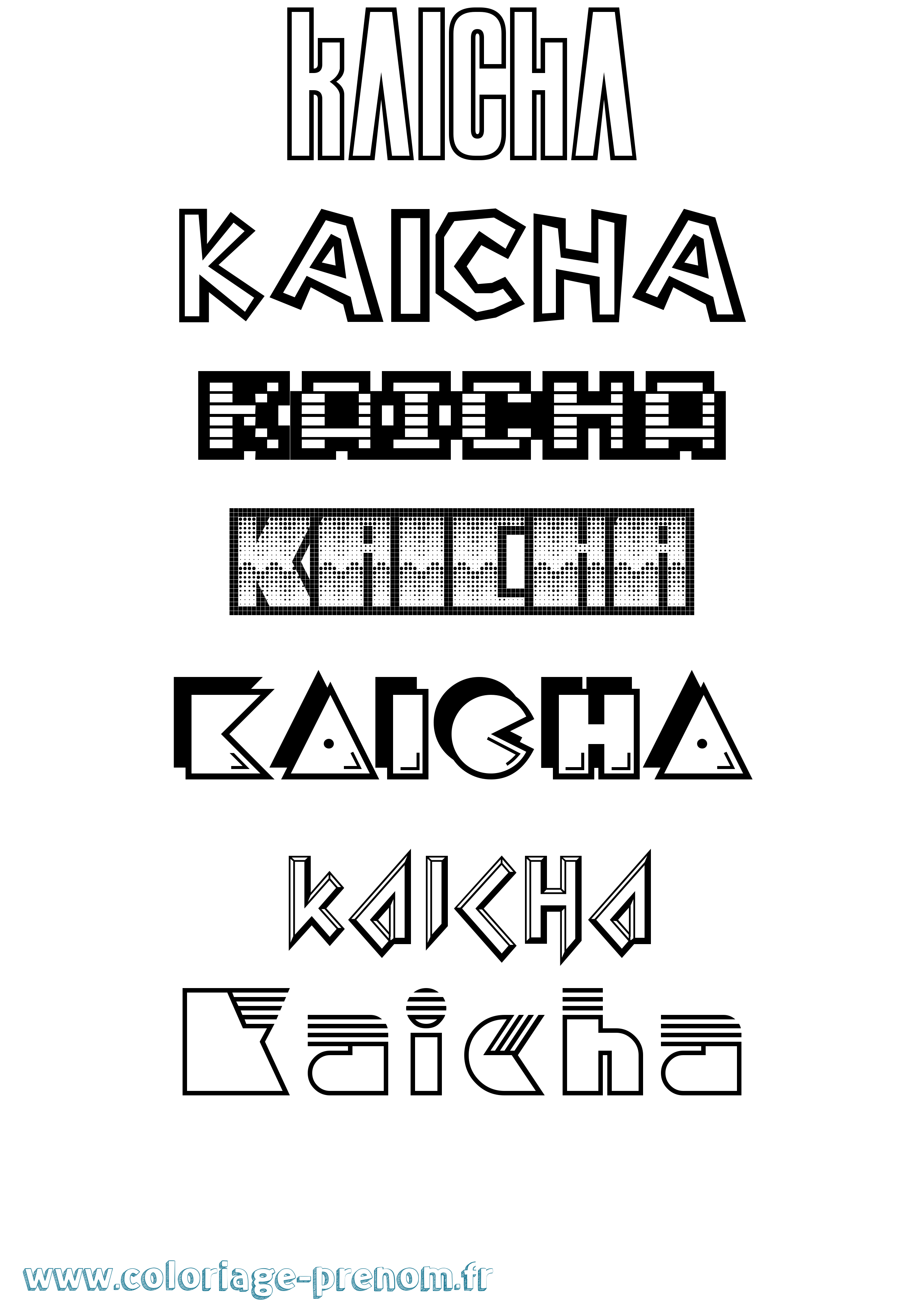 Coloriage Kaicha Jeux Vidéos Coloriage prénom Kaicha Jeux Vidéos