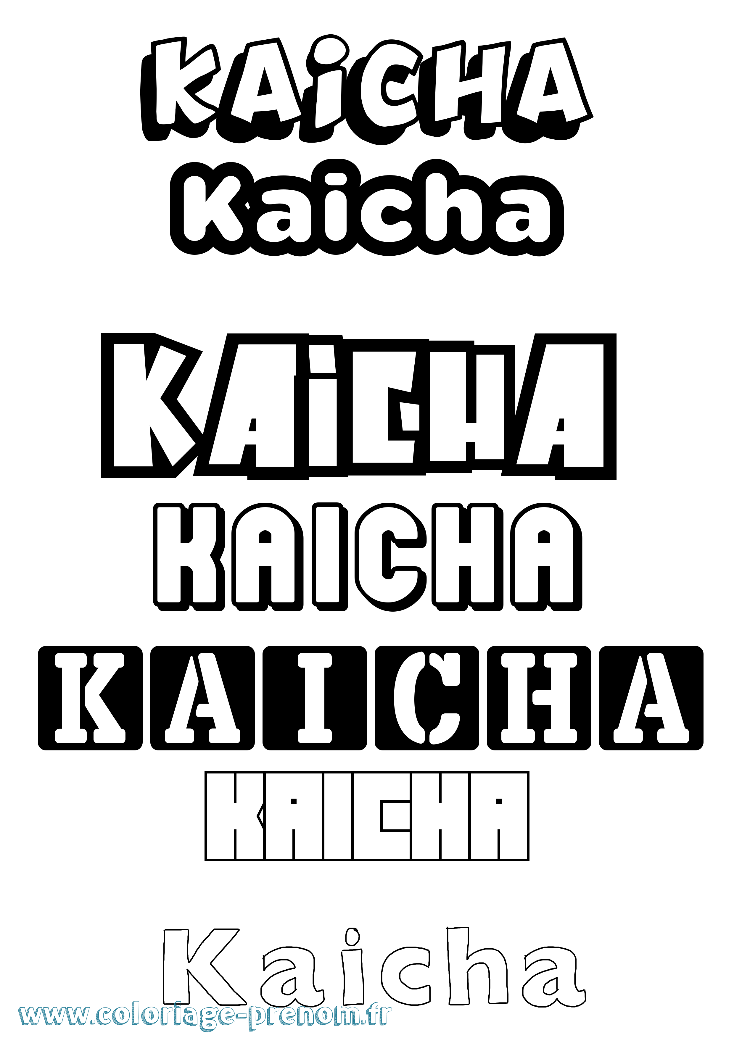 Coloriage Kaicha Simple Coloriage prénom Kaicha Simple