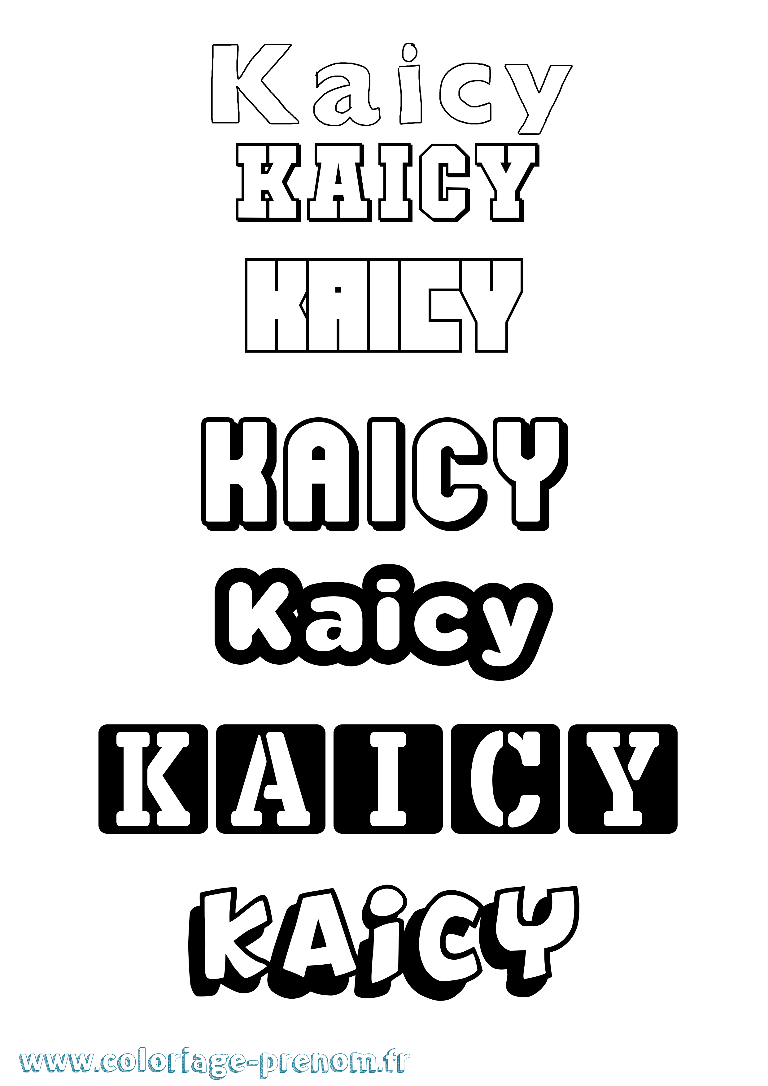Coloriage prénom Kaicy Simple