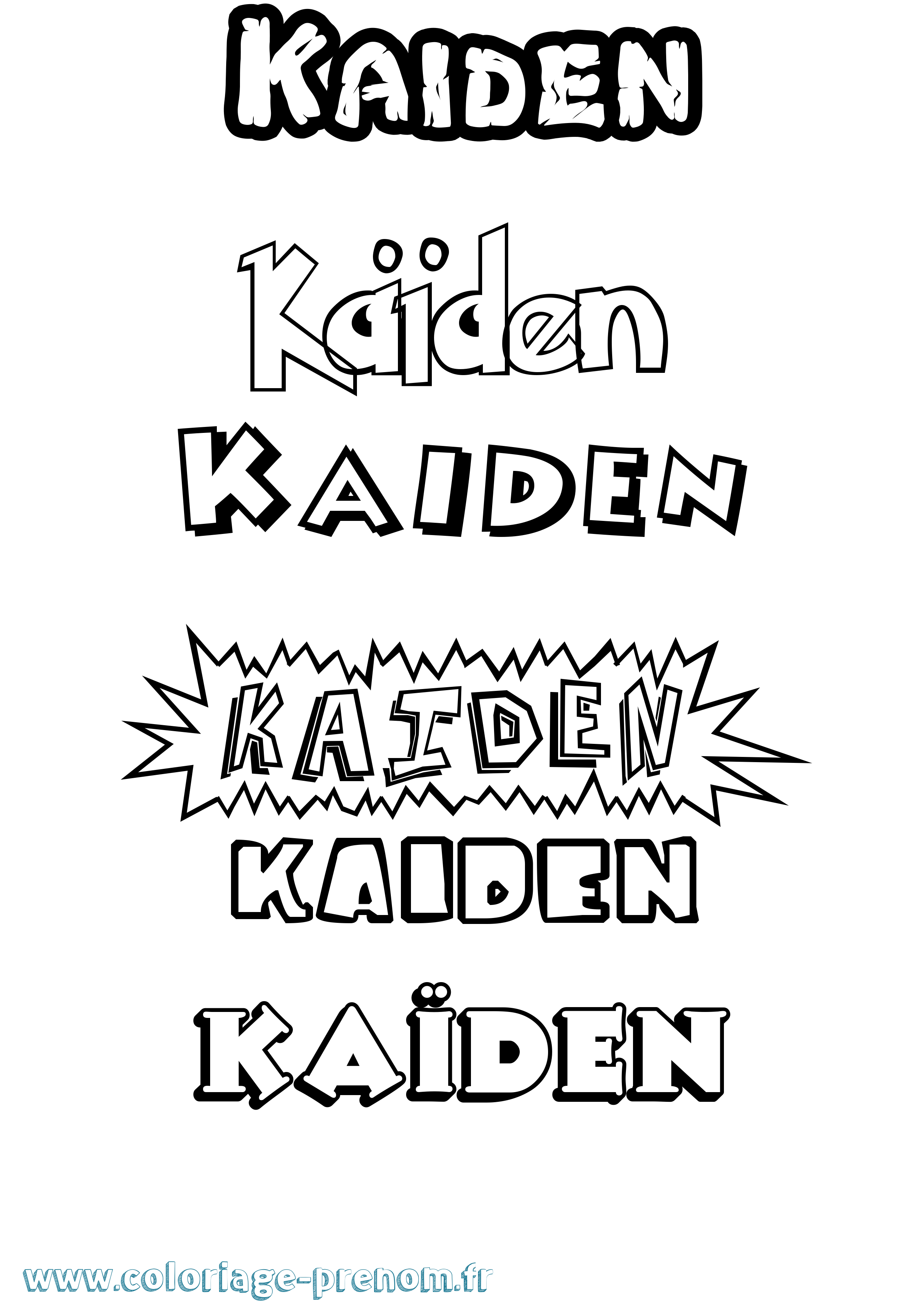 Coloriage Kaïden Dessin Animé Coloriage prénom Kaïden Dessin Animé