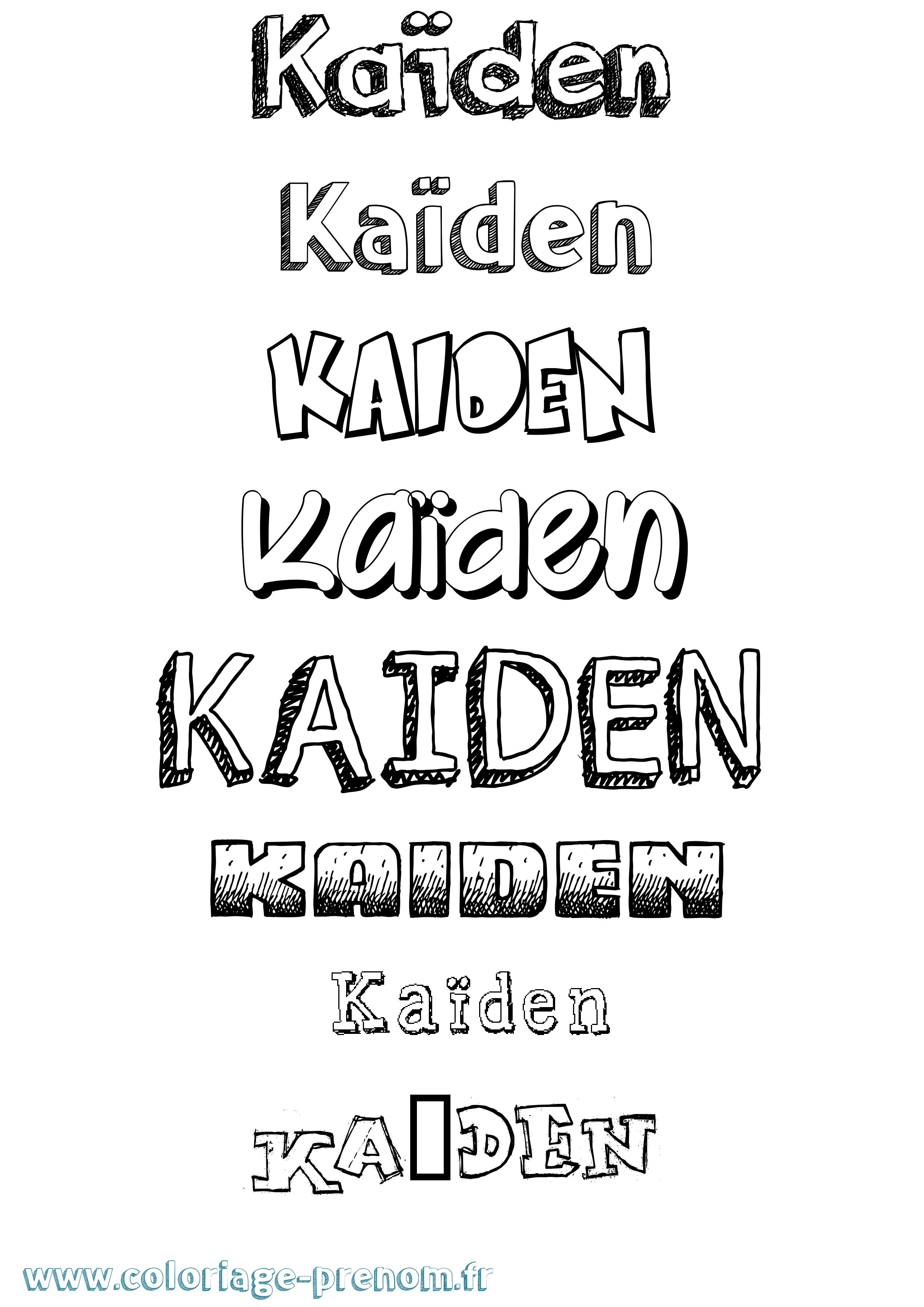 Coloriage Kaïden Dessiné Coloriage prénom Kaïden Dessiné