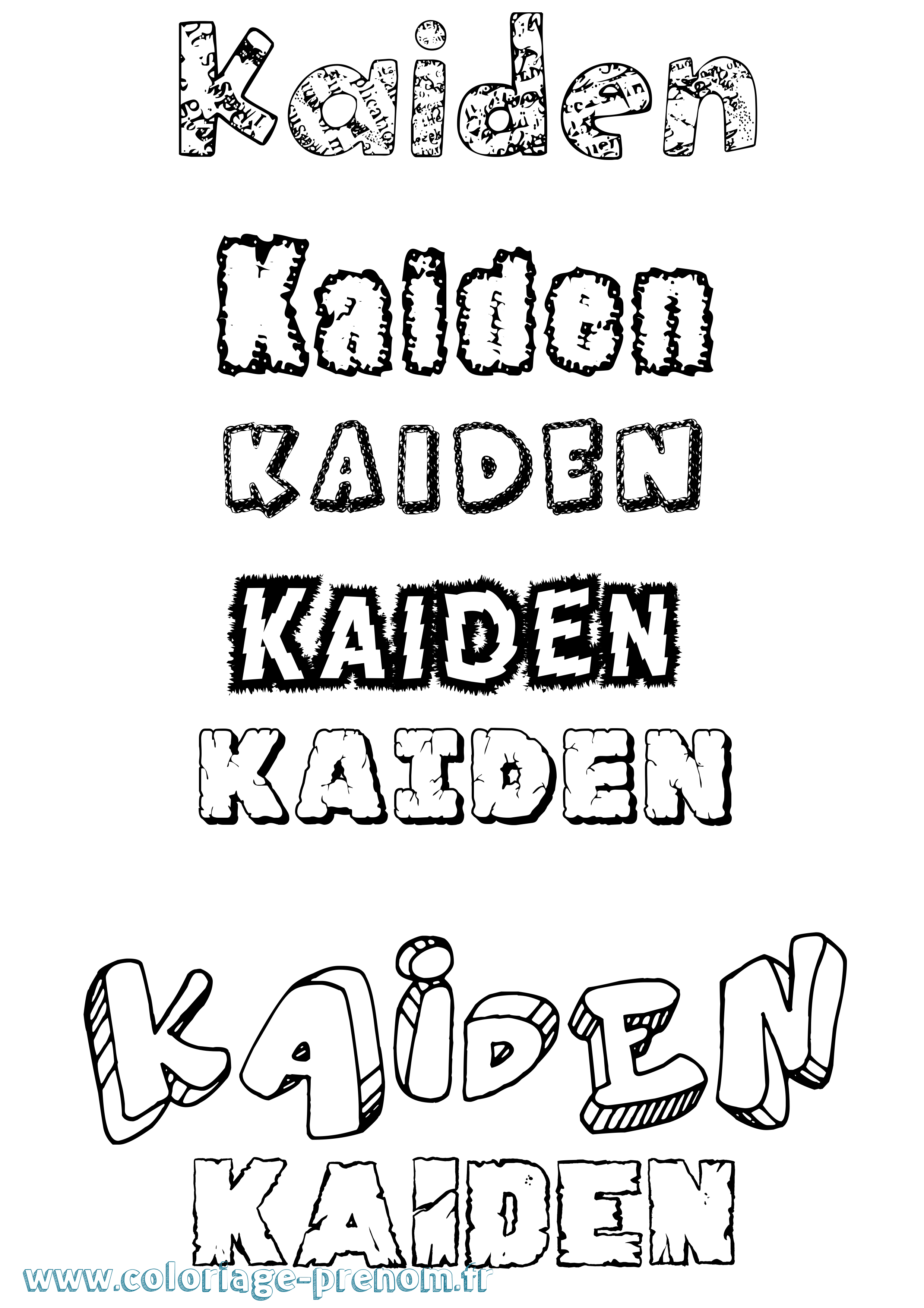 Coloriage Kaïden Destructuré Coloriage prénom Kaïden Destructuré